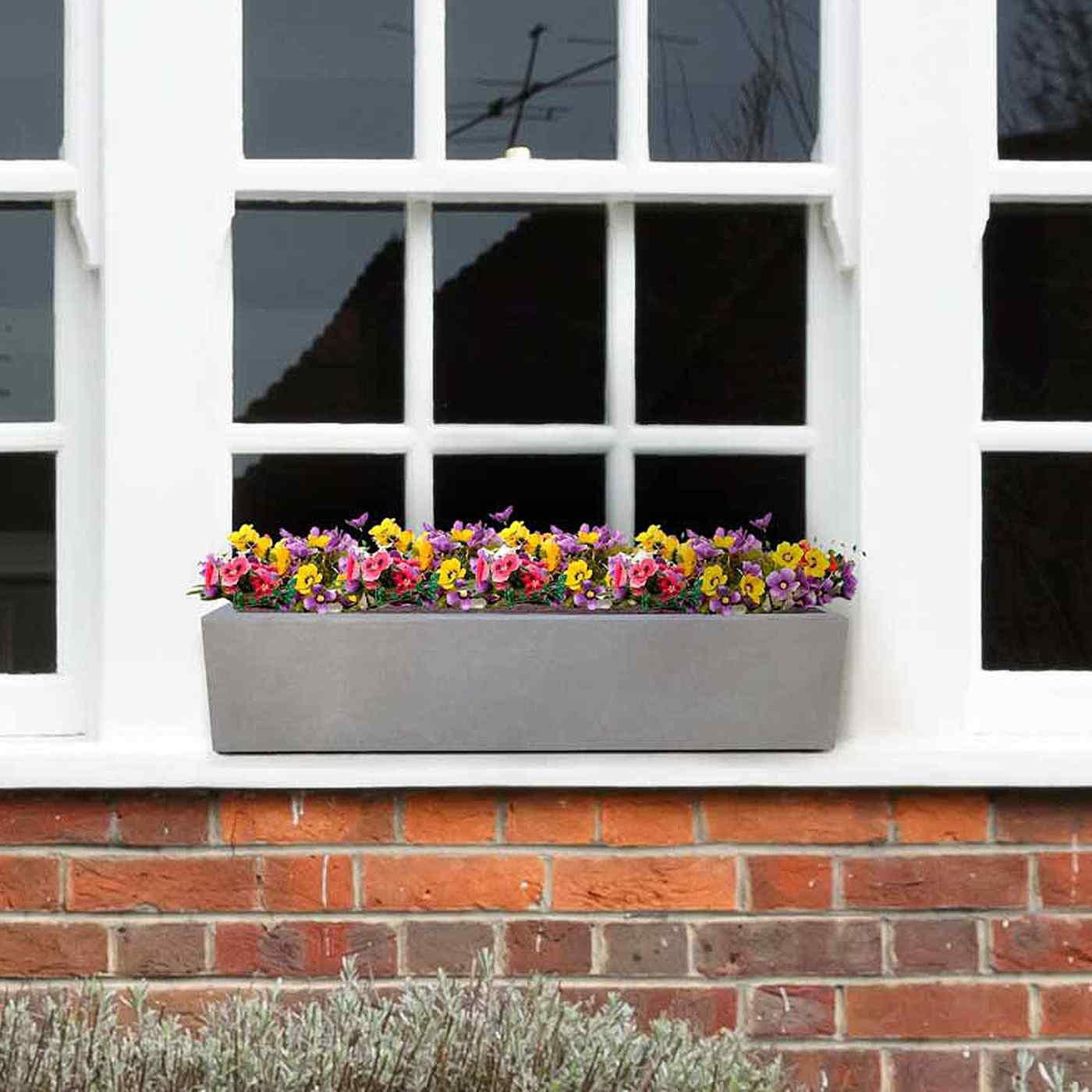 IDEALIST Lite Window Box Light Concrete Planter Set