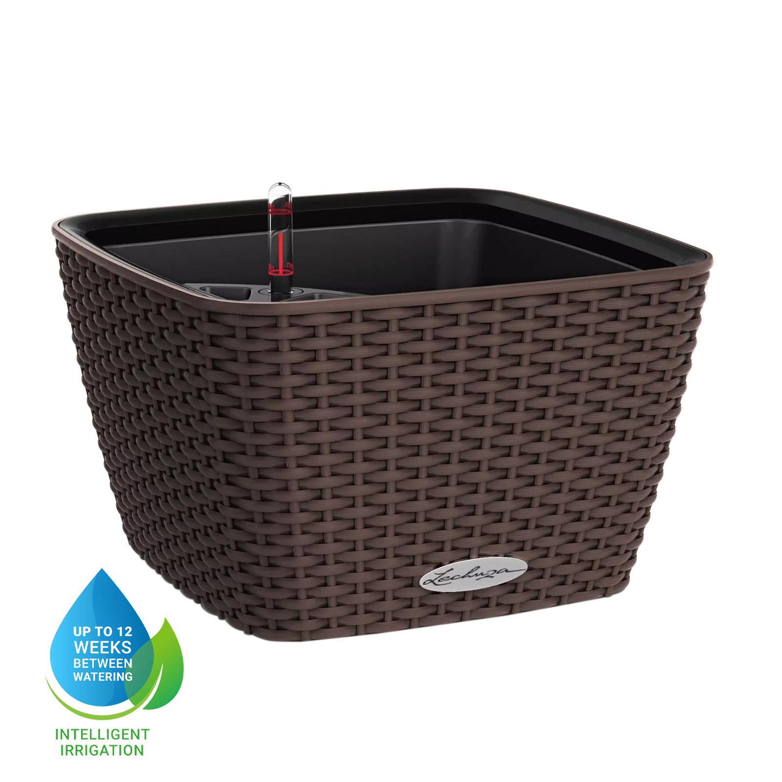 LECHUZA BACINO Cottage Square Poly Resin Self-watering Planter