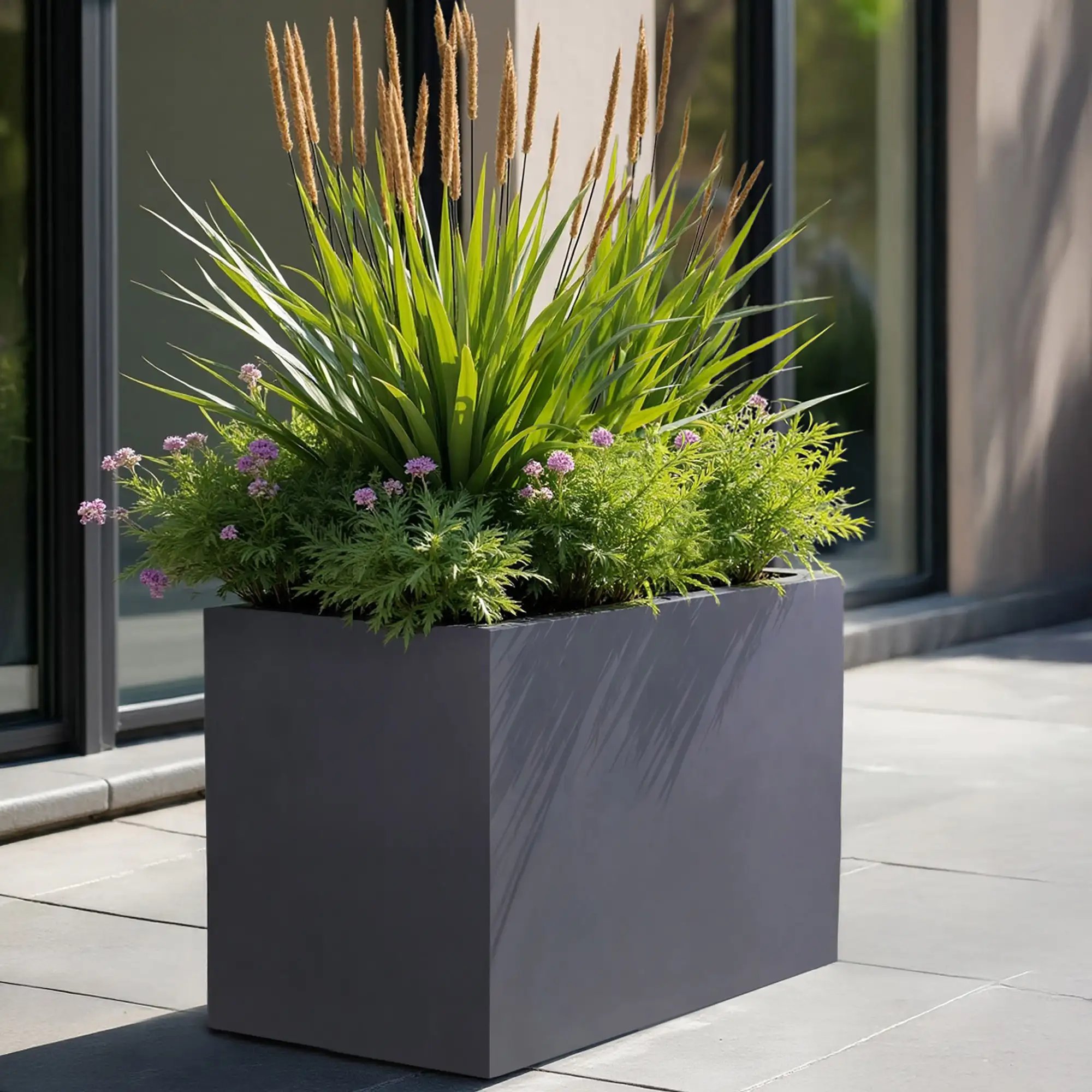 IDEALIST Lite Contemporary Light Concrete Trough Planter