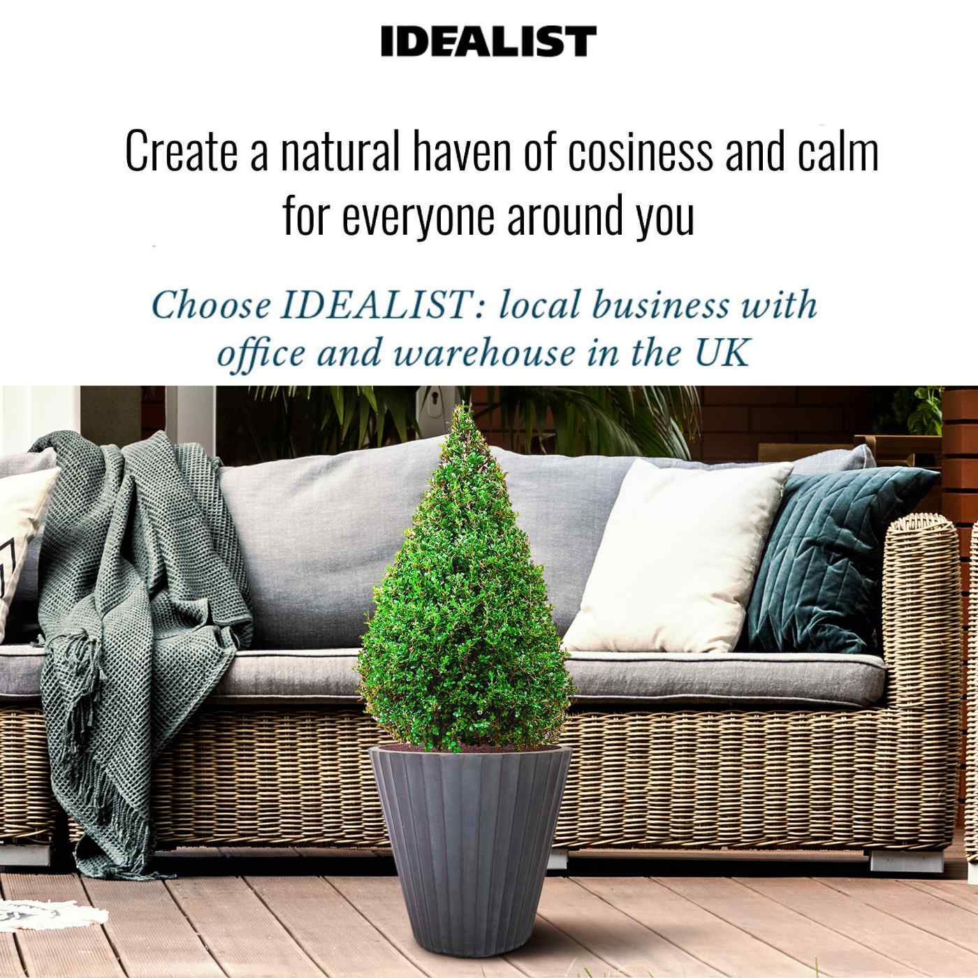 IDEALIST Lite Vintage Ribbed Round Vase Outdoor Planter