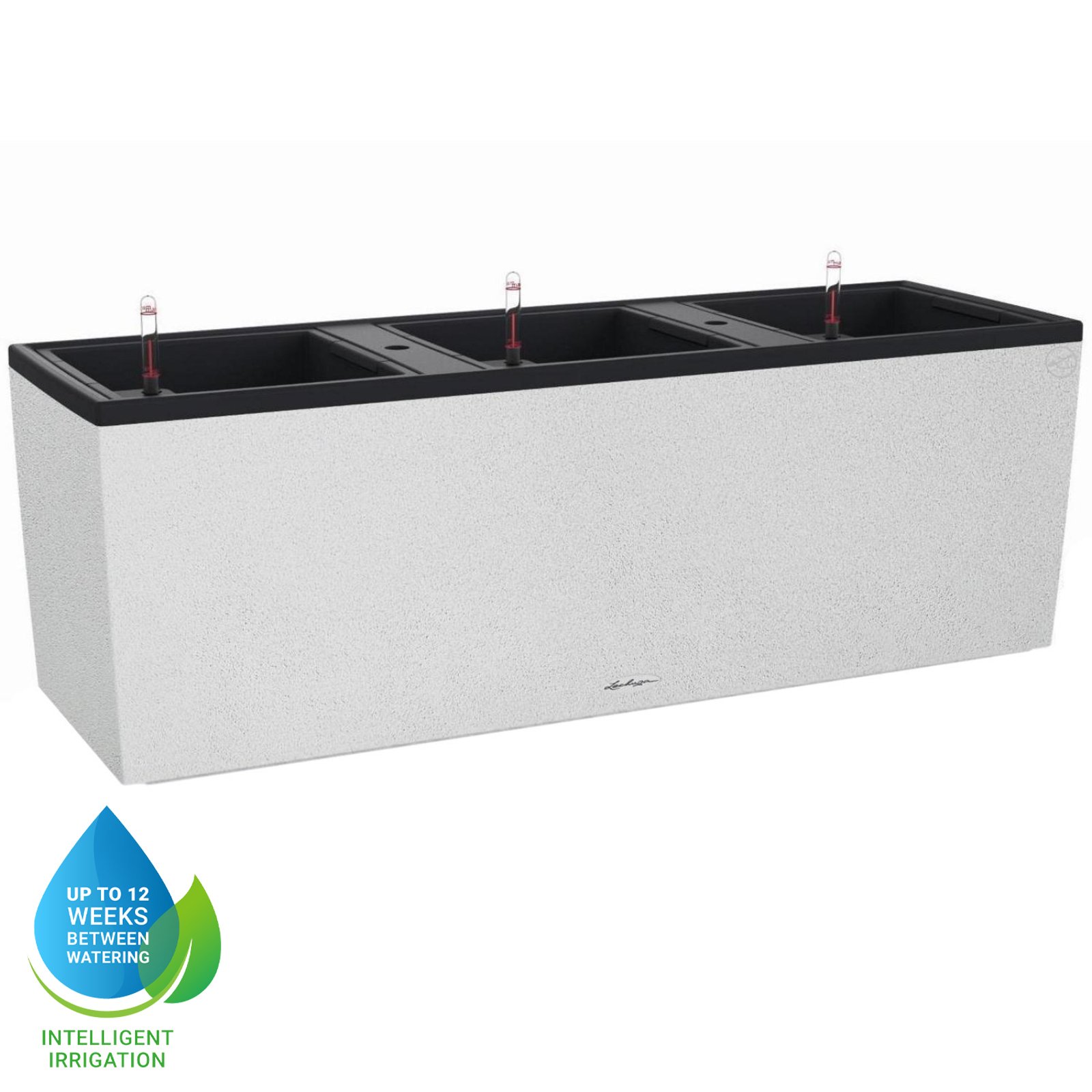 LECHUZA TRIO Stone Trough Poly Resin Self-watering Planter