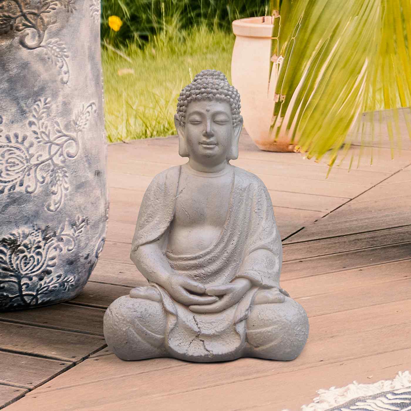 IDEALIST Lite Meditating Buddha Sculpture Garden Statue