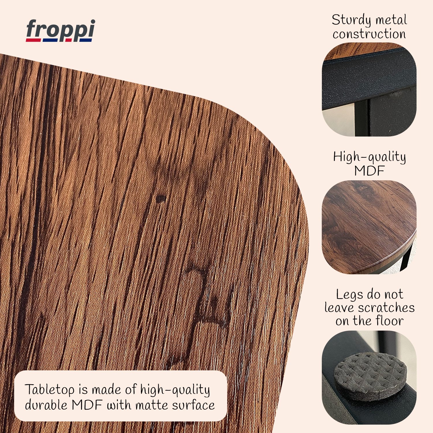 Froppi Round Coffee Tables for Living Room: Set of 2 Nesting Coffee Tables, MDF