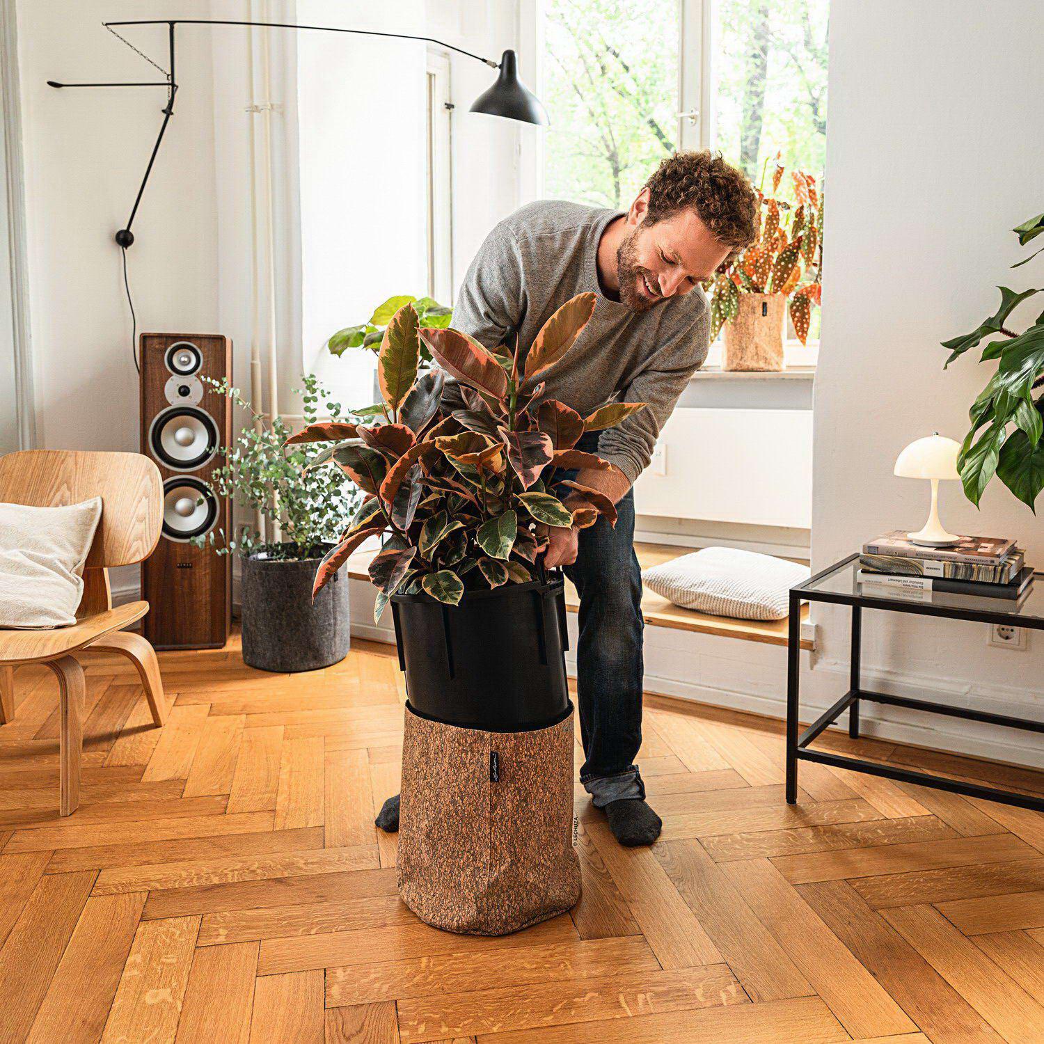 LECHUZA TRENDCOVER Round Self-watering Planter