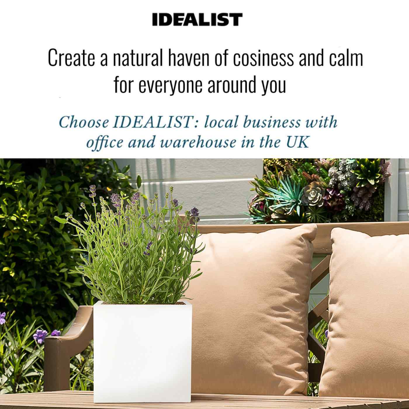 IDEALIST Lite Square Box Contemporary Light Concrete Planter