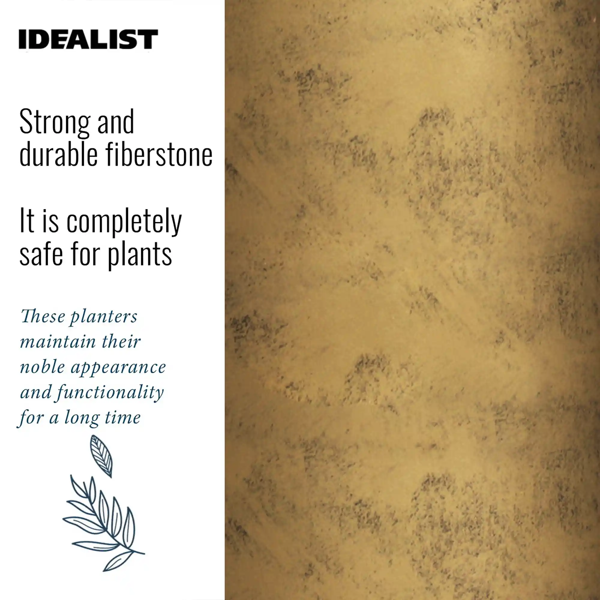 IDEALIST Lite Tall Round Metallic Indoor Planter