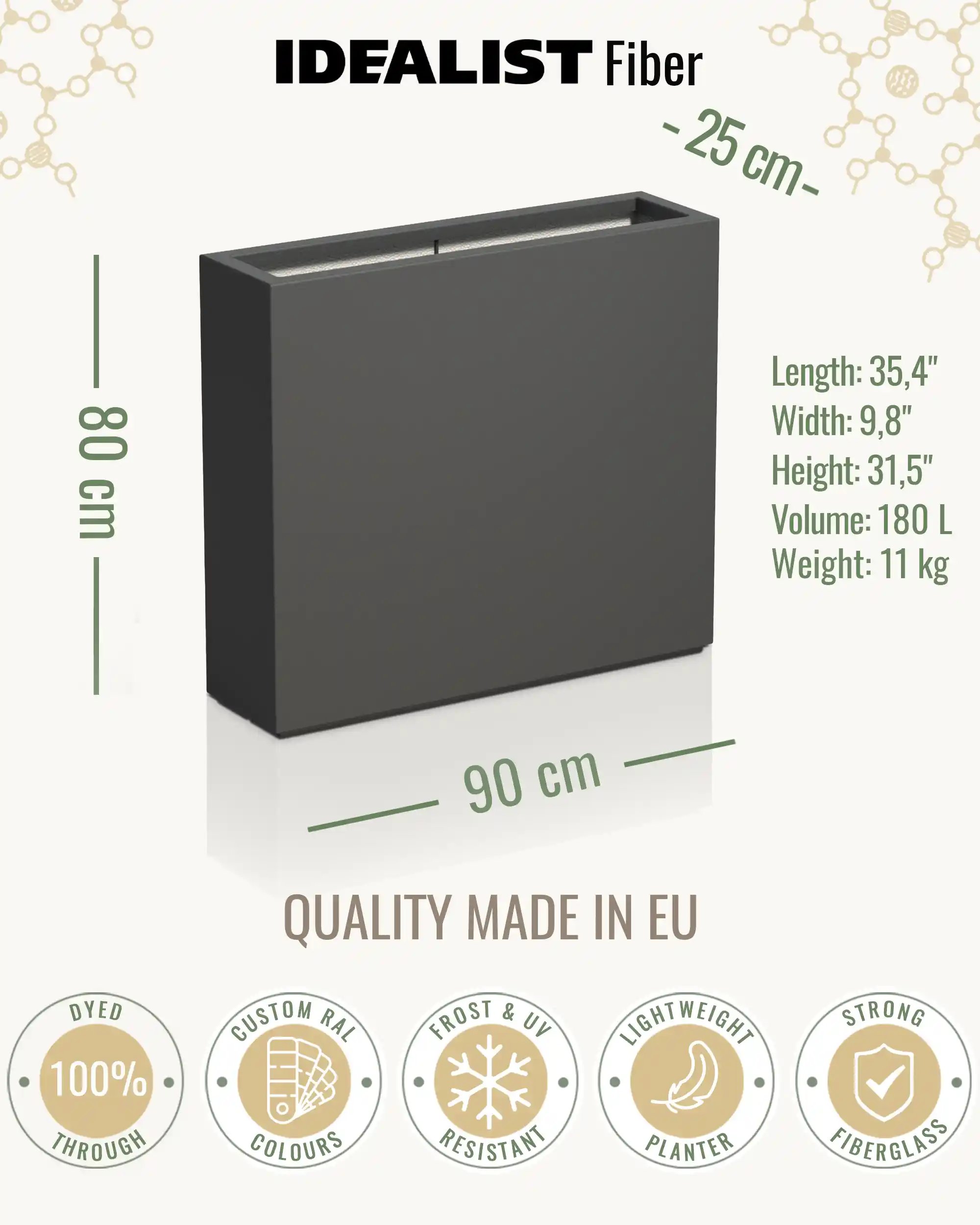 AXIS Trough Outdoor Fiberglass Planter