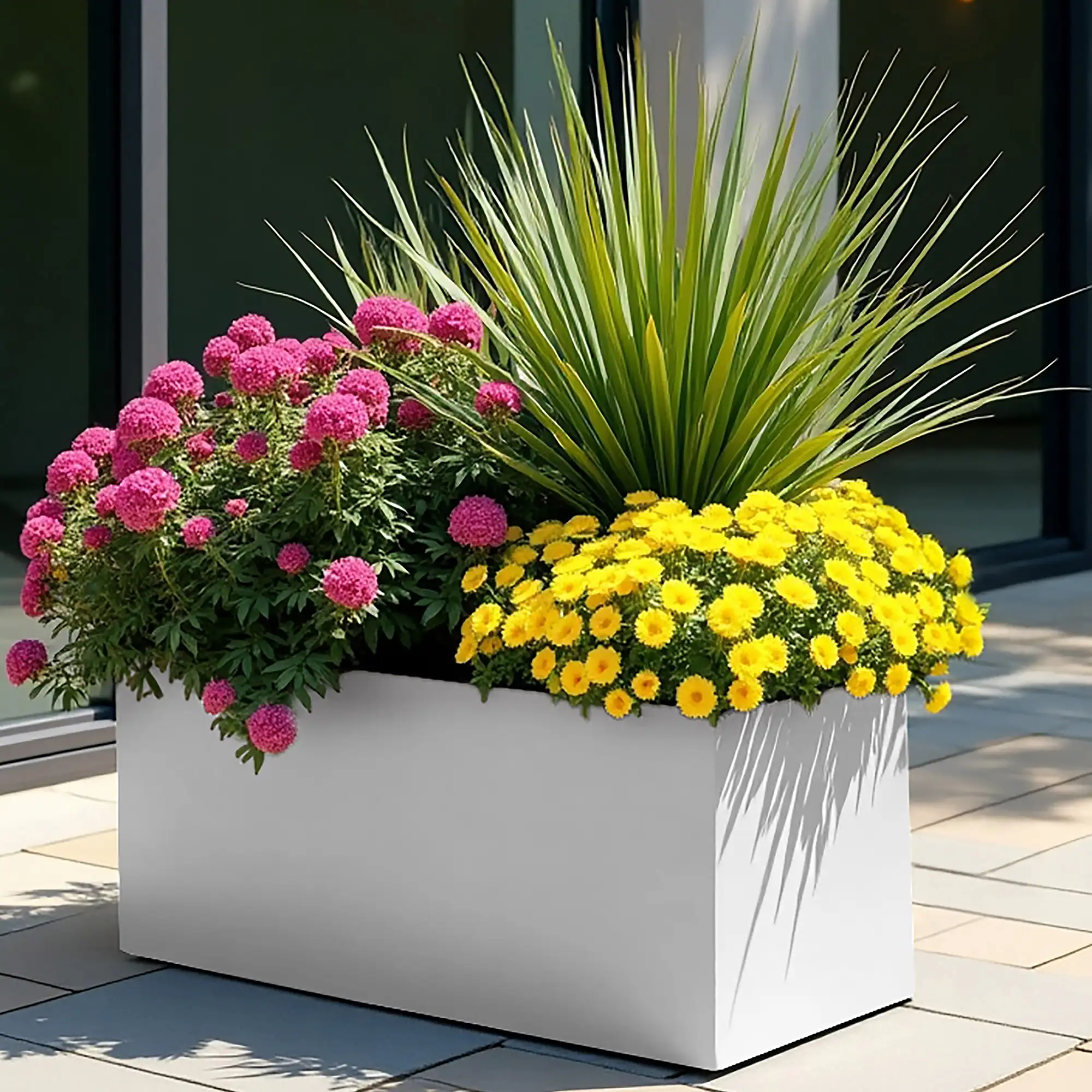 IDEALIST Lite Contemporary Light Concrete High Trough Planter