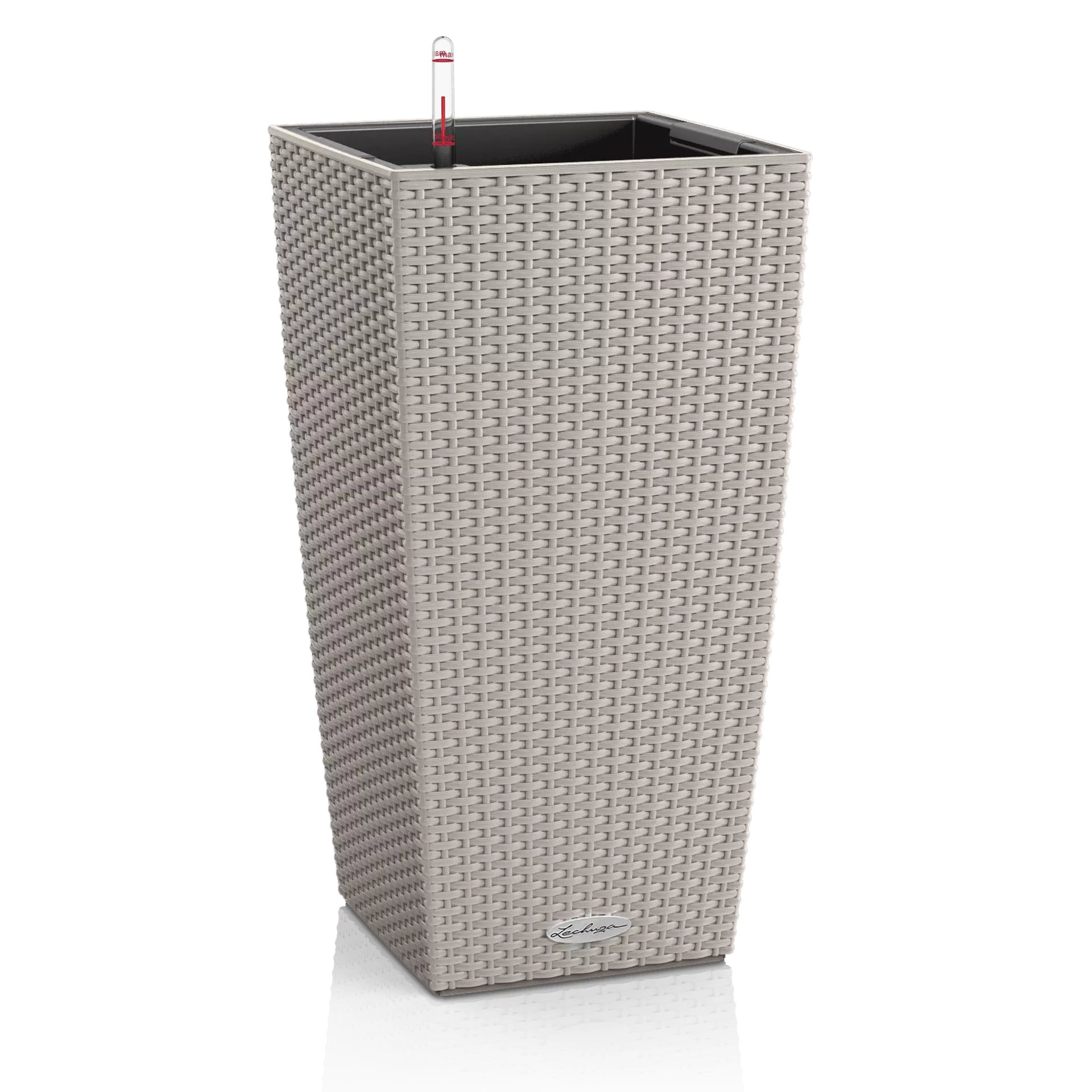 LECHUZA CUBICO Cottage Square Tall Poly Resin Self-watering Planter
