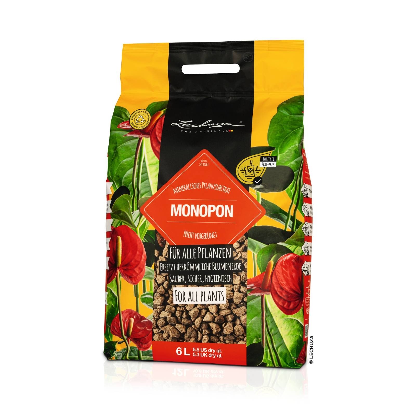 LECHUZA MONOPON Mineral Substrate, Potting Soil Compost Replacement