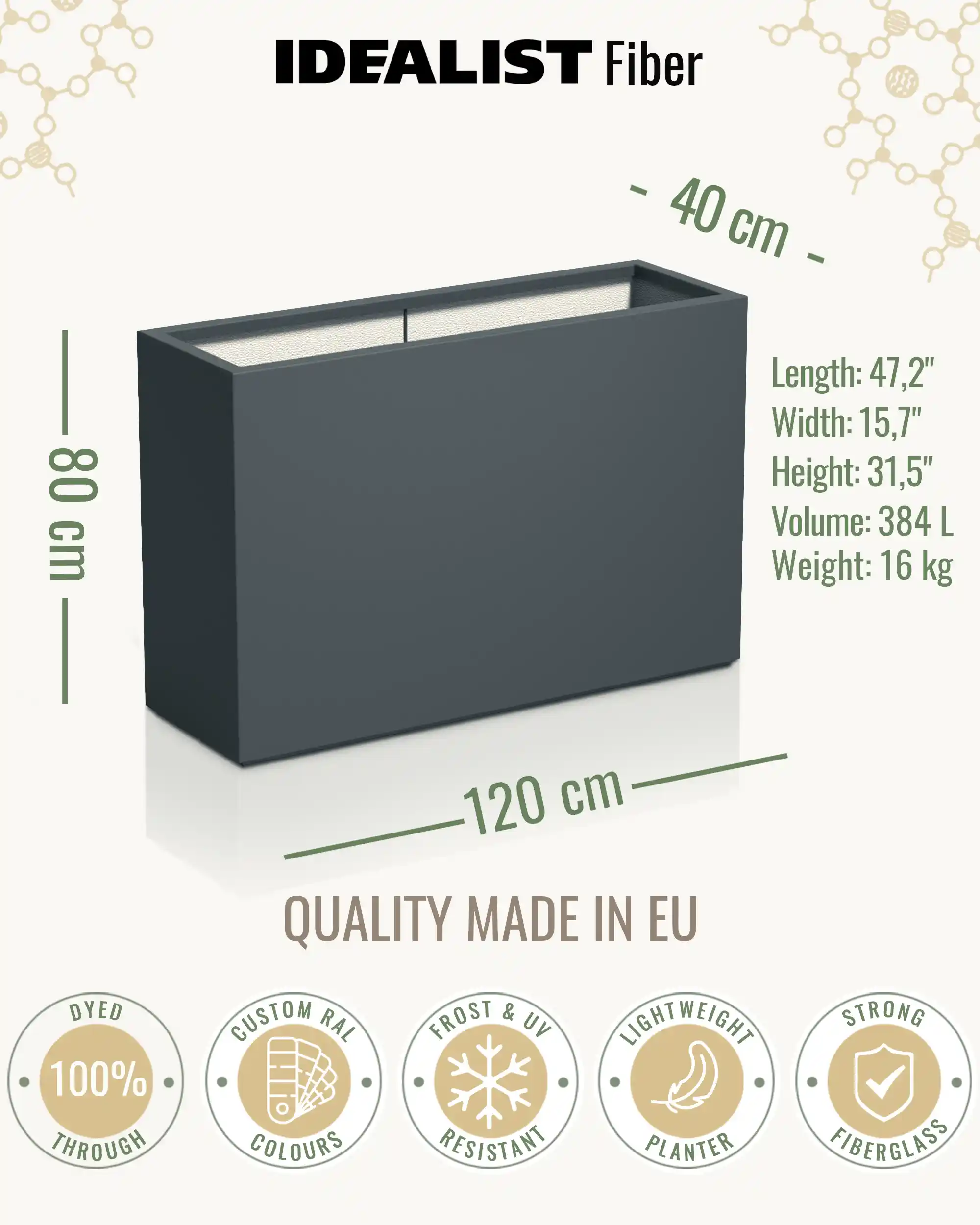 AXIS Trough Outdoor Fiberglass Planter