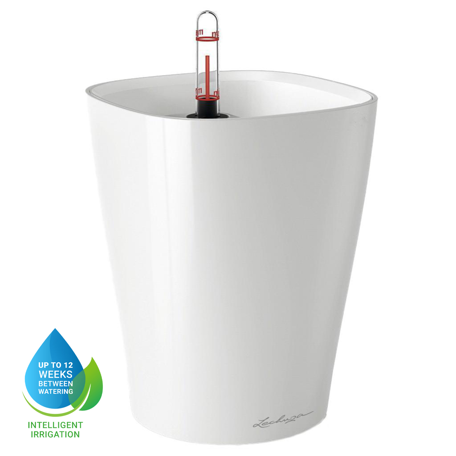 LECHUZA DELTINI|MINI-DELTINI Round Poly Resin Indoor Self-watering Planter