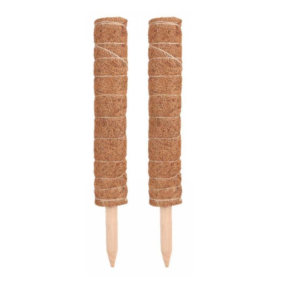 Stackable Natural Fiber Coco Coir Poles Plant Support (Set of 2)
