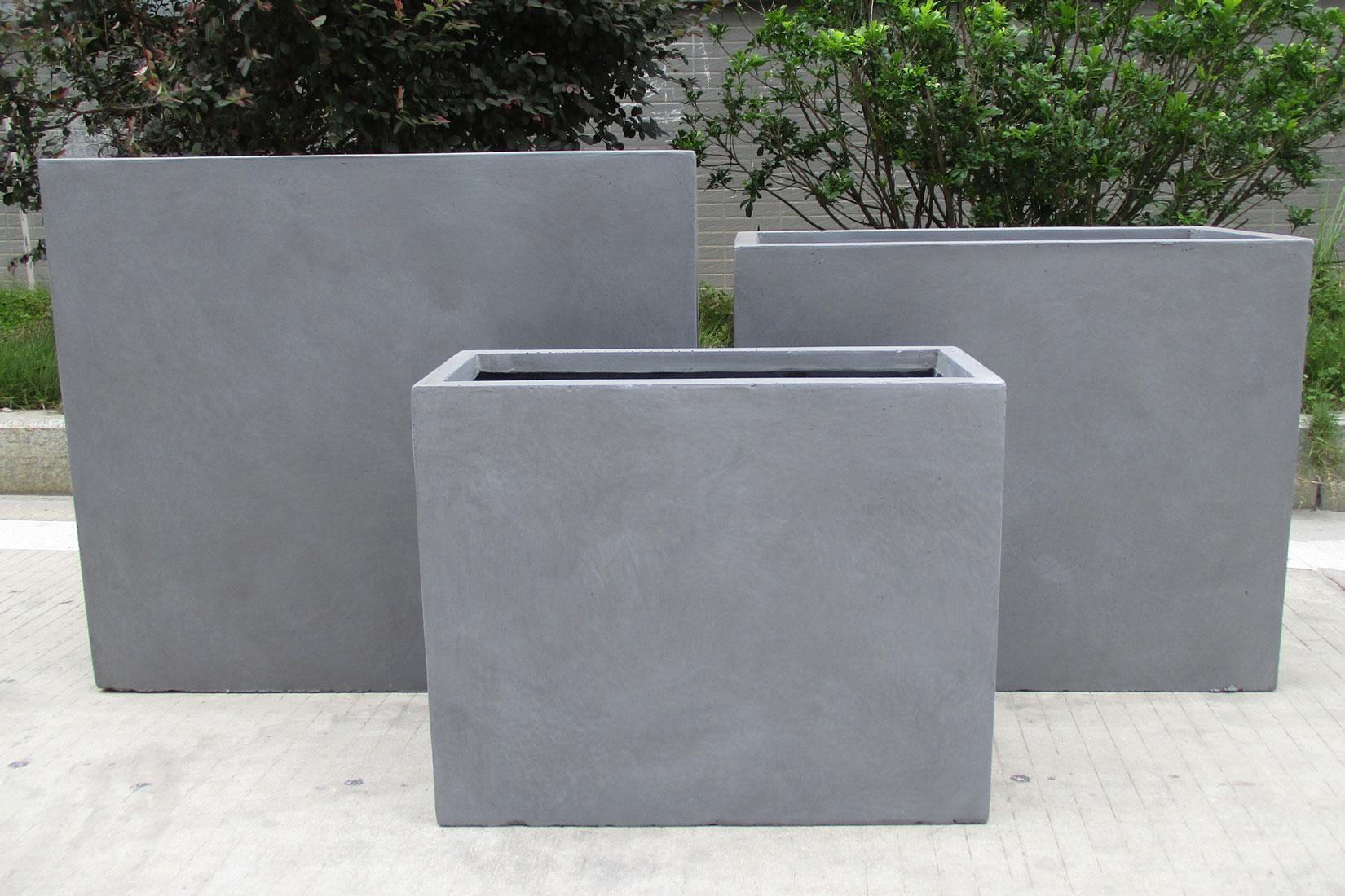 IDEALIST Lite Contemporary Light Concrete Trough Planter
