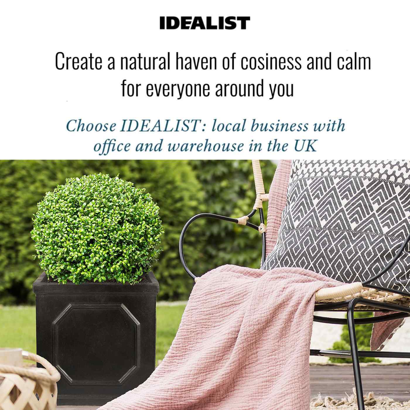 IDEALIST Lite Faux Lead Chelsea Box Square Light Concrete Planter