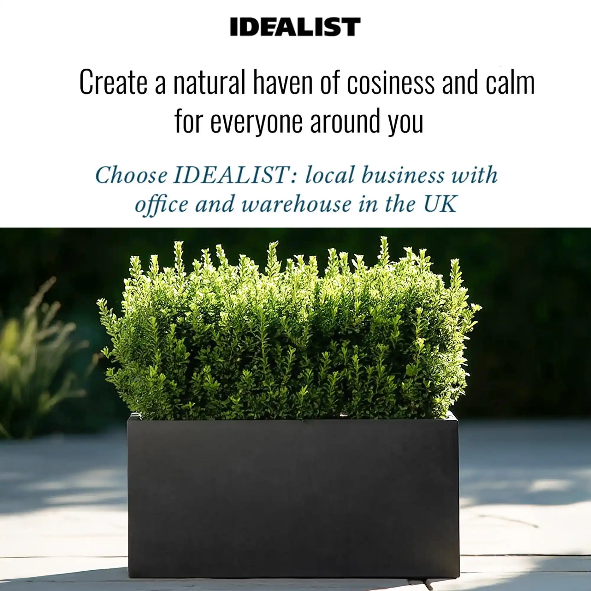 IDEALIST Lite Contemporary Light Concrete High Trough Planter