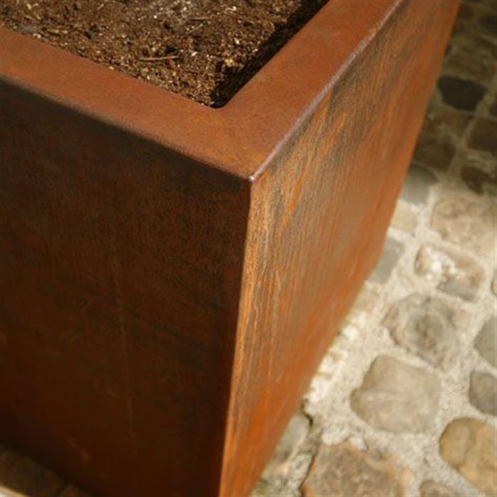 Andes High Cube Corten Steel Outdoor Planter