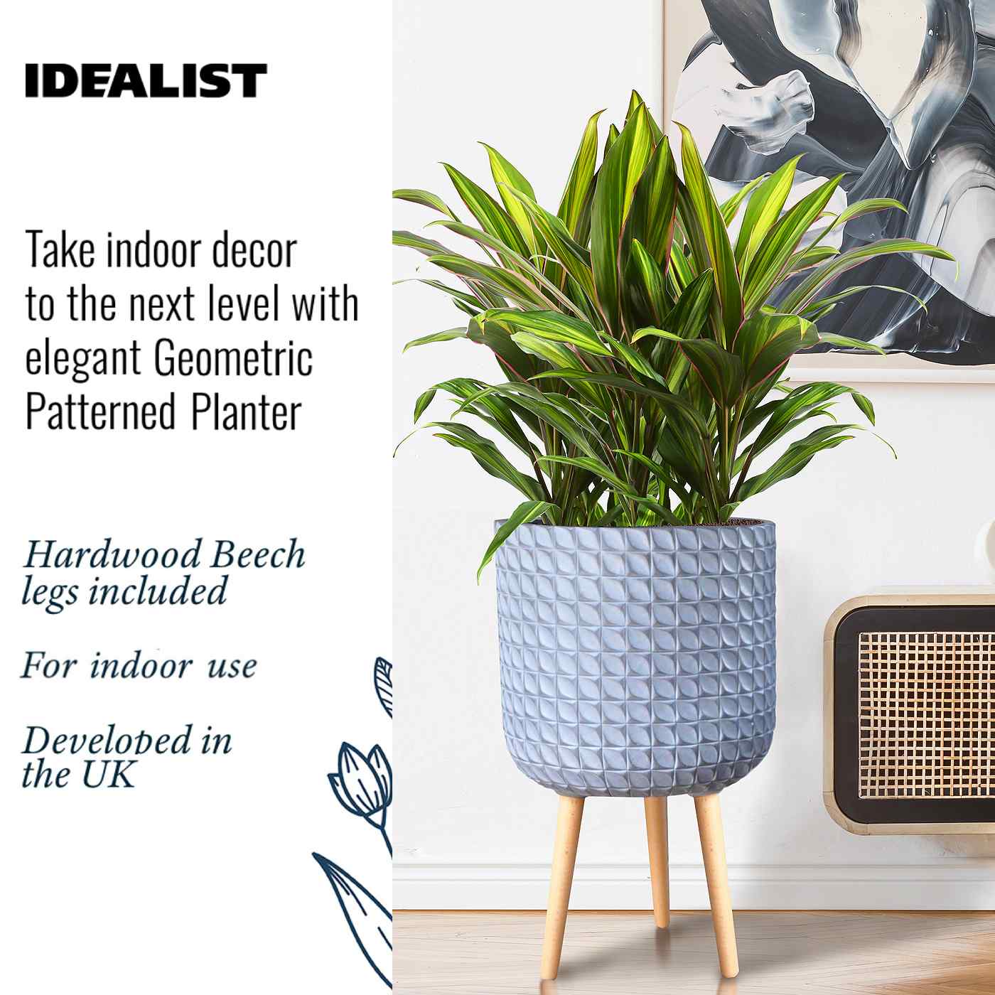 IDEALIST Lite Faceted Effect Planter on Legs