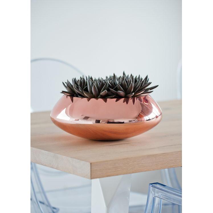Round Fiberstone Bowl Glossy Tara Planter by Idealist Premium