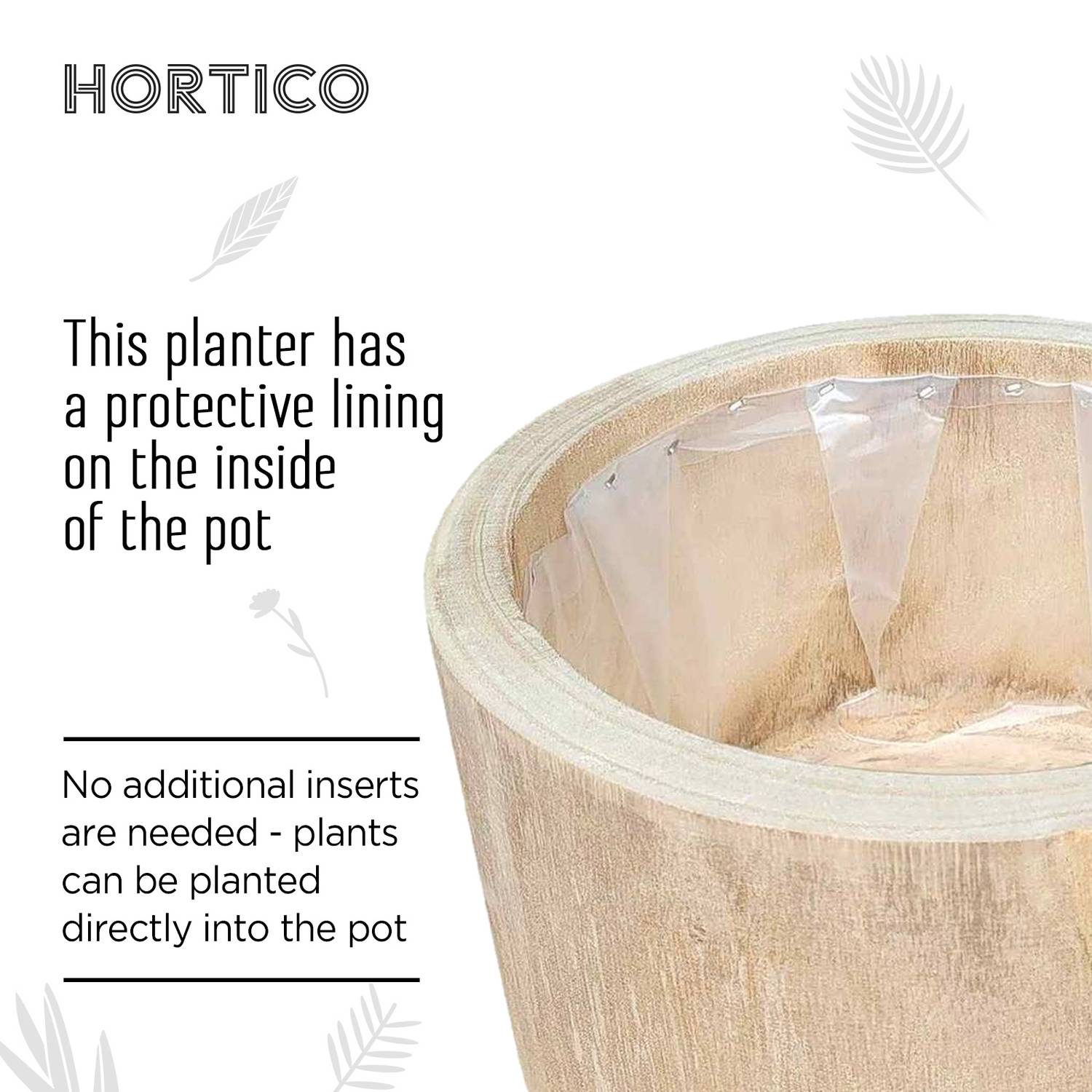 HORTICO GROWER Wooden House Planter with Legs, Indoor Plant Pot Stand with Waterproof Liner