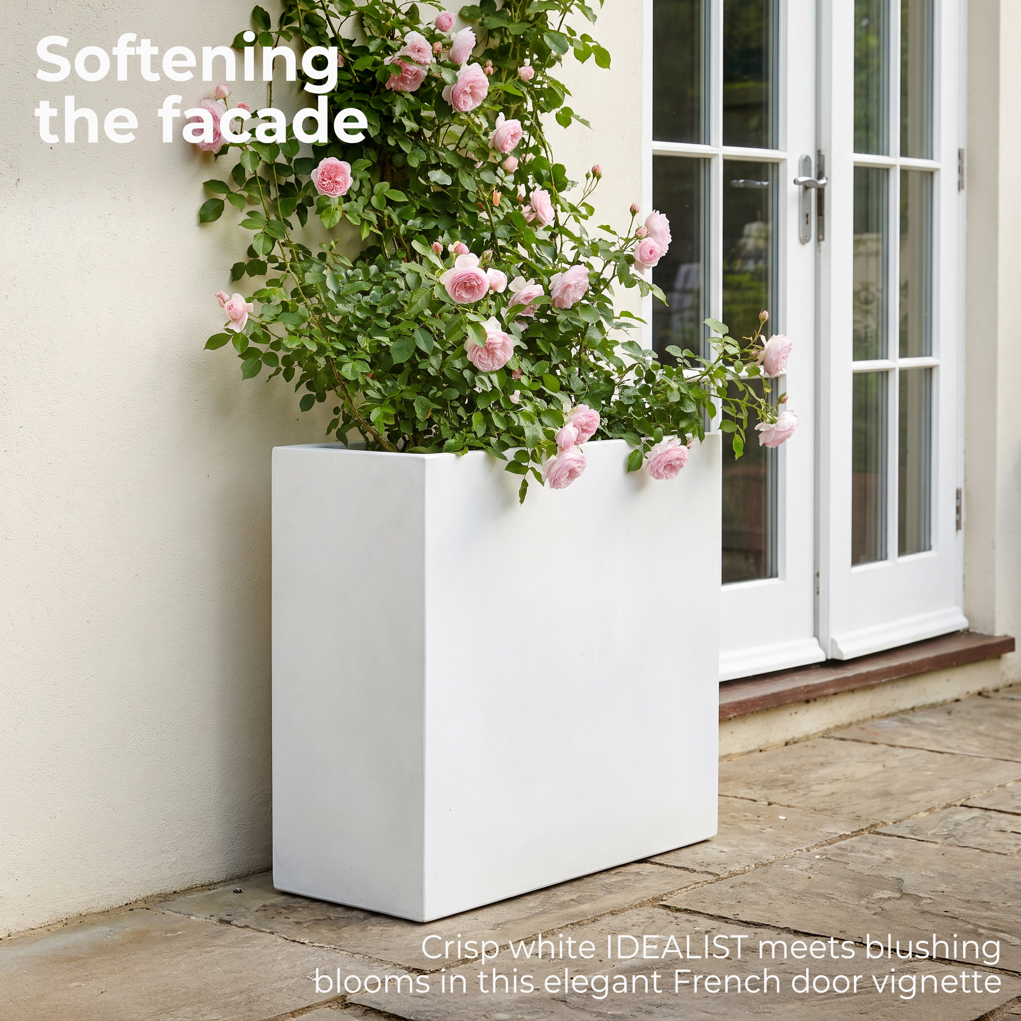 IDEALIST Lite Narrow Contemporary Light Concrete Trough Planter