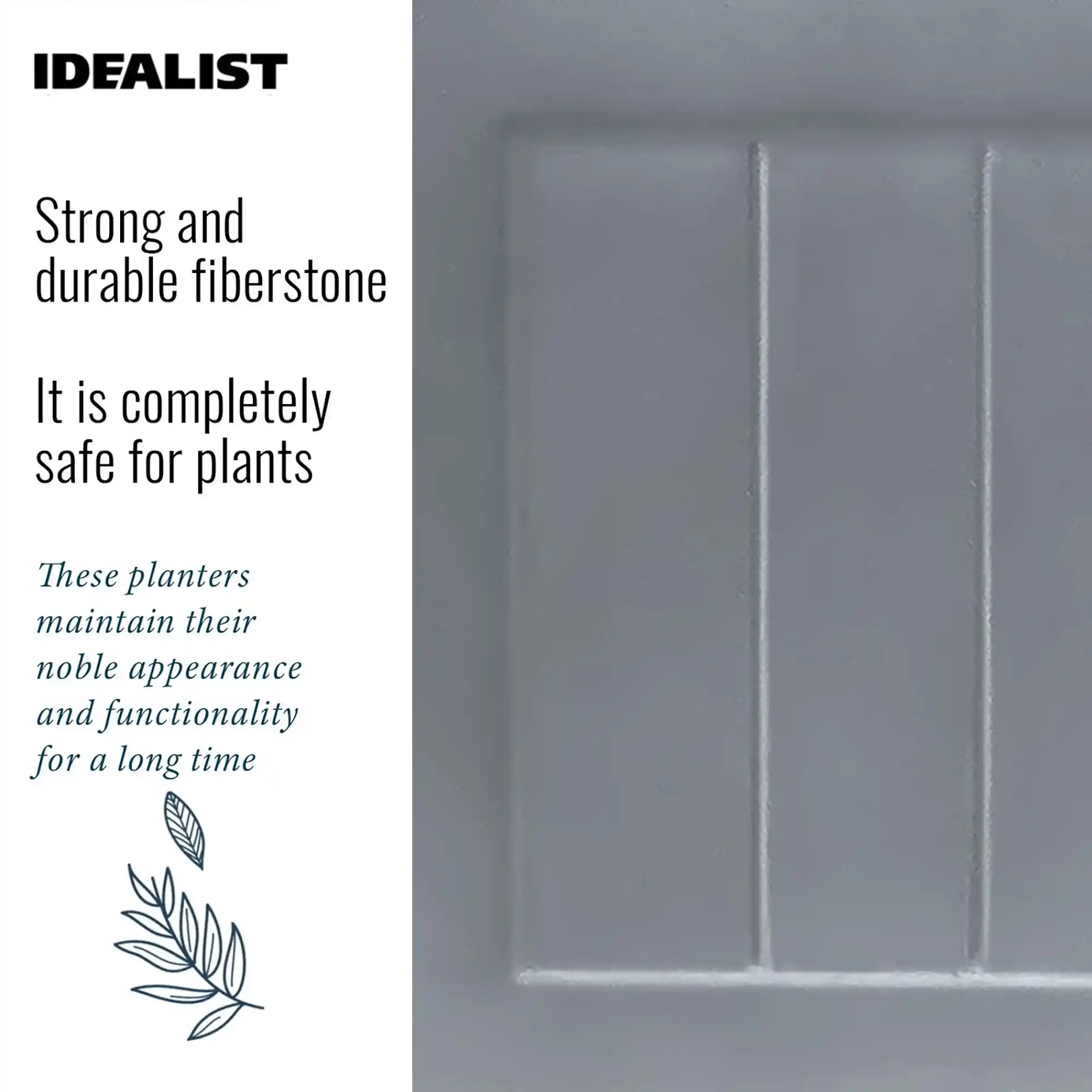 IDEALIST Regency Light Stone Square Garden Planter