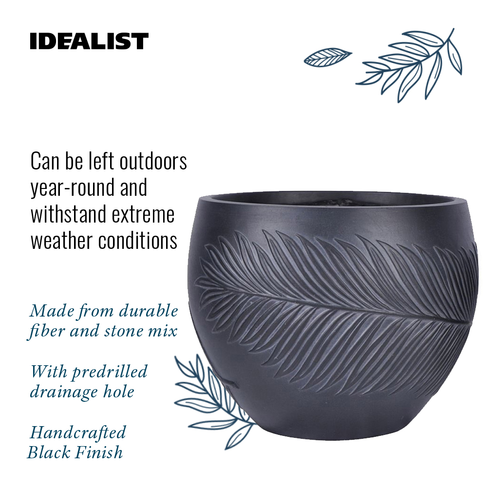 IDEALIST Lite Leaf Embossed Ball Planter
