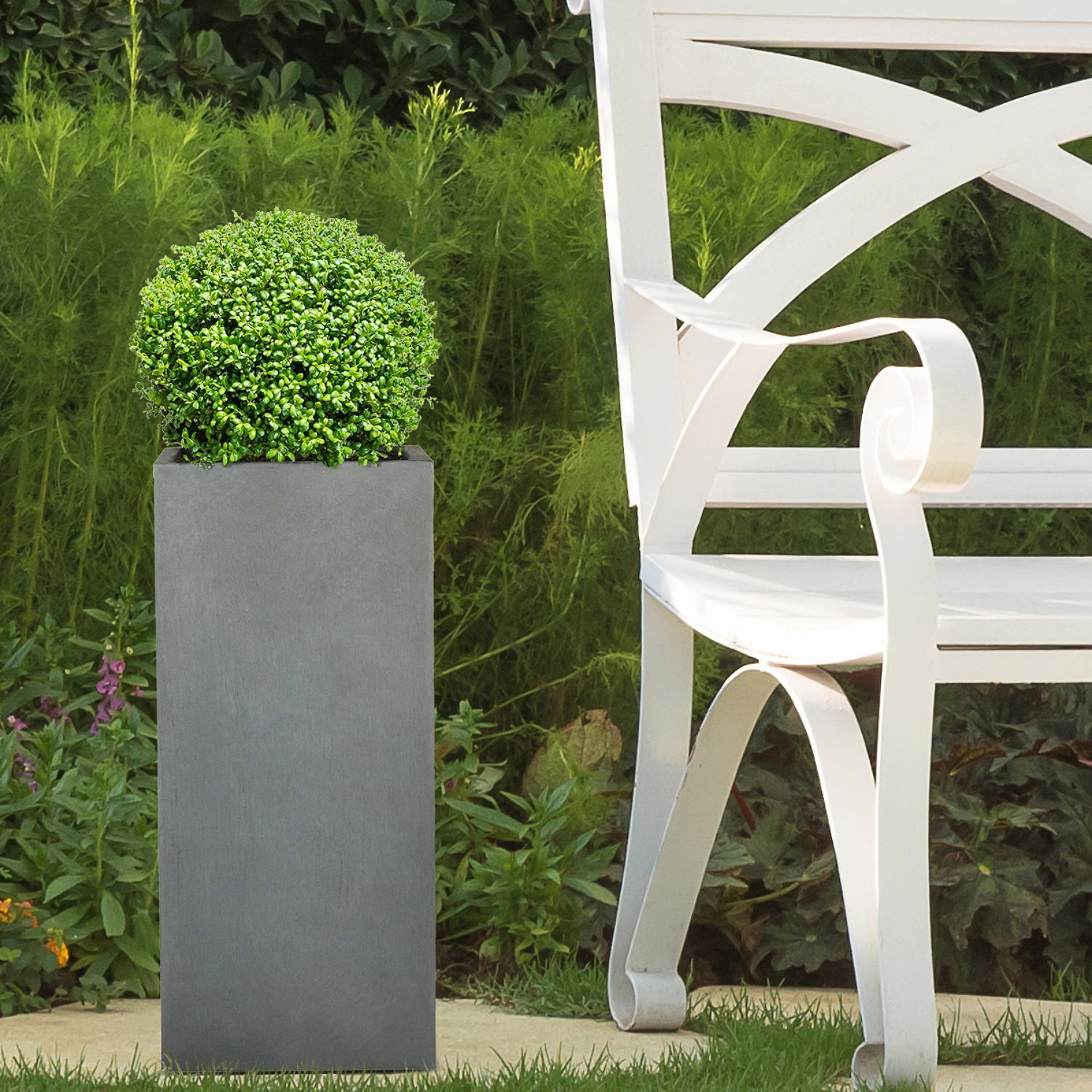 IDEALIST Lite Tall Square Contemporary Light Concrete Planter