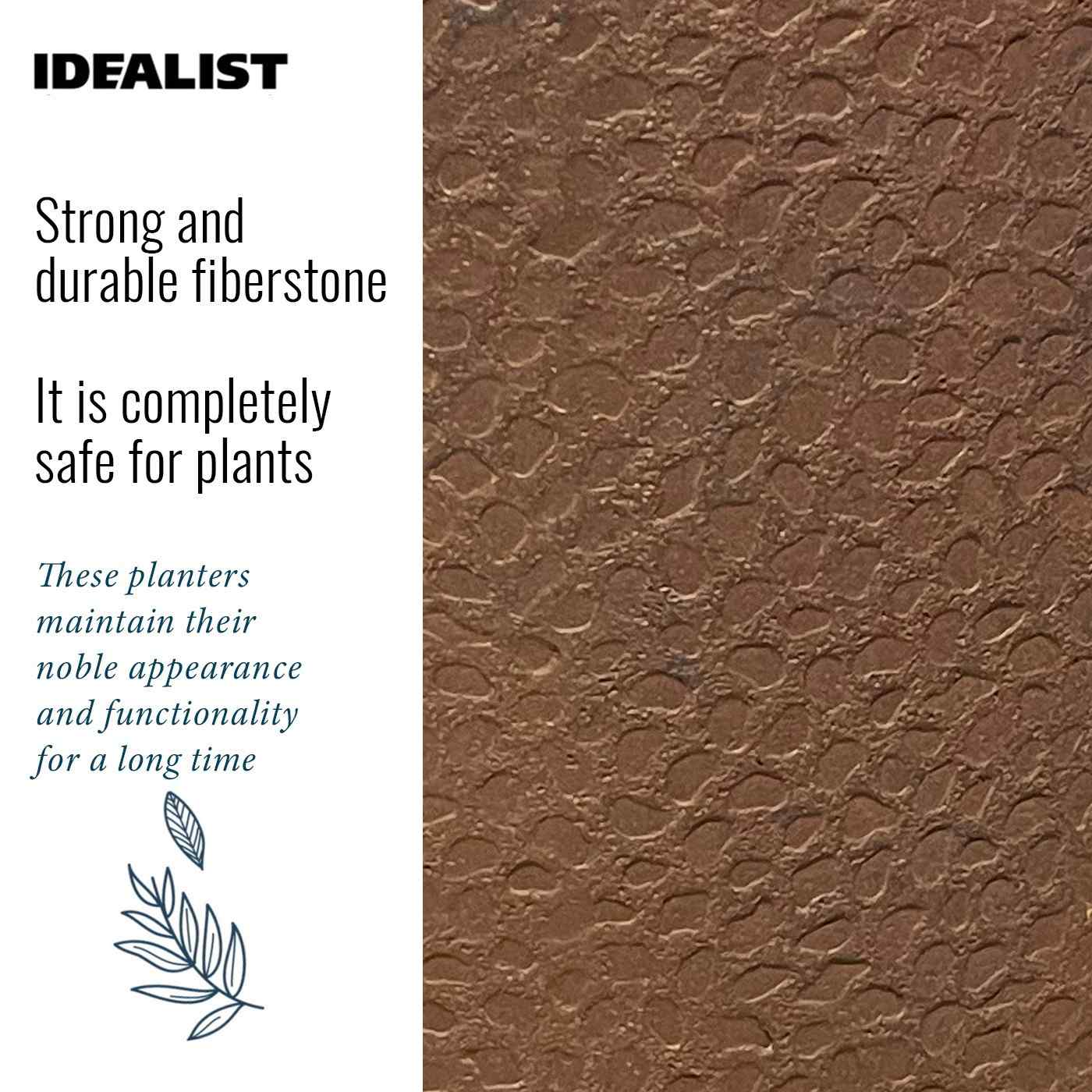 IDEALIST Lite Hammered Stone Cylinder Outdoor Planter