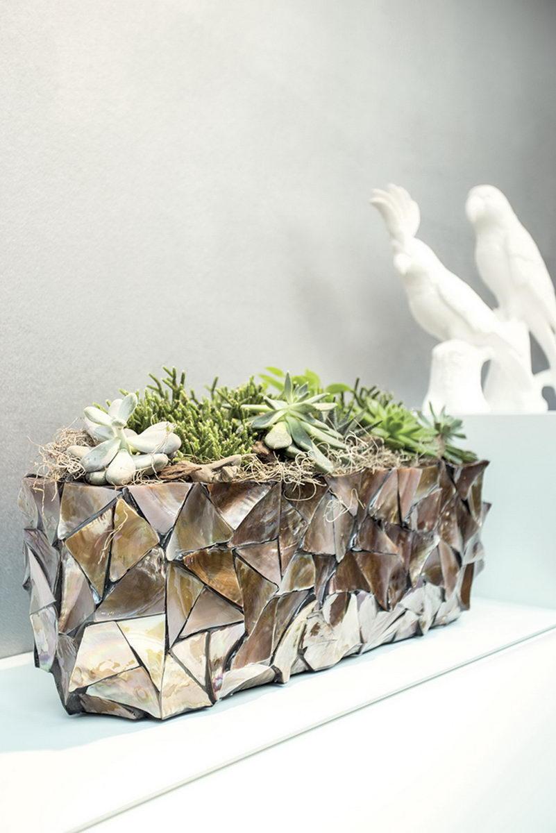 Shell Trough Polystone Indoor Planter