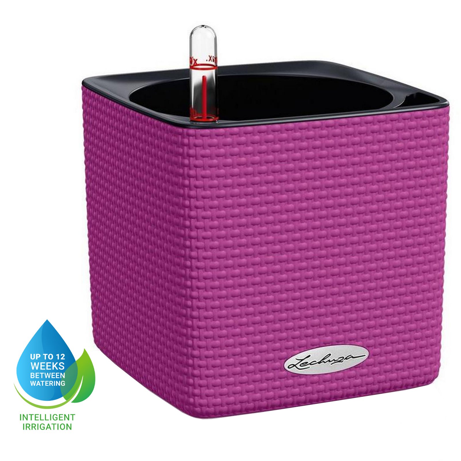 LECHUZA CUBE Color Square Poly Resin Indoor Self-watering Planter