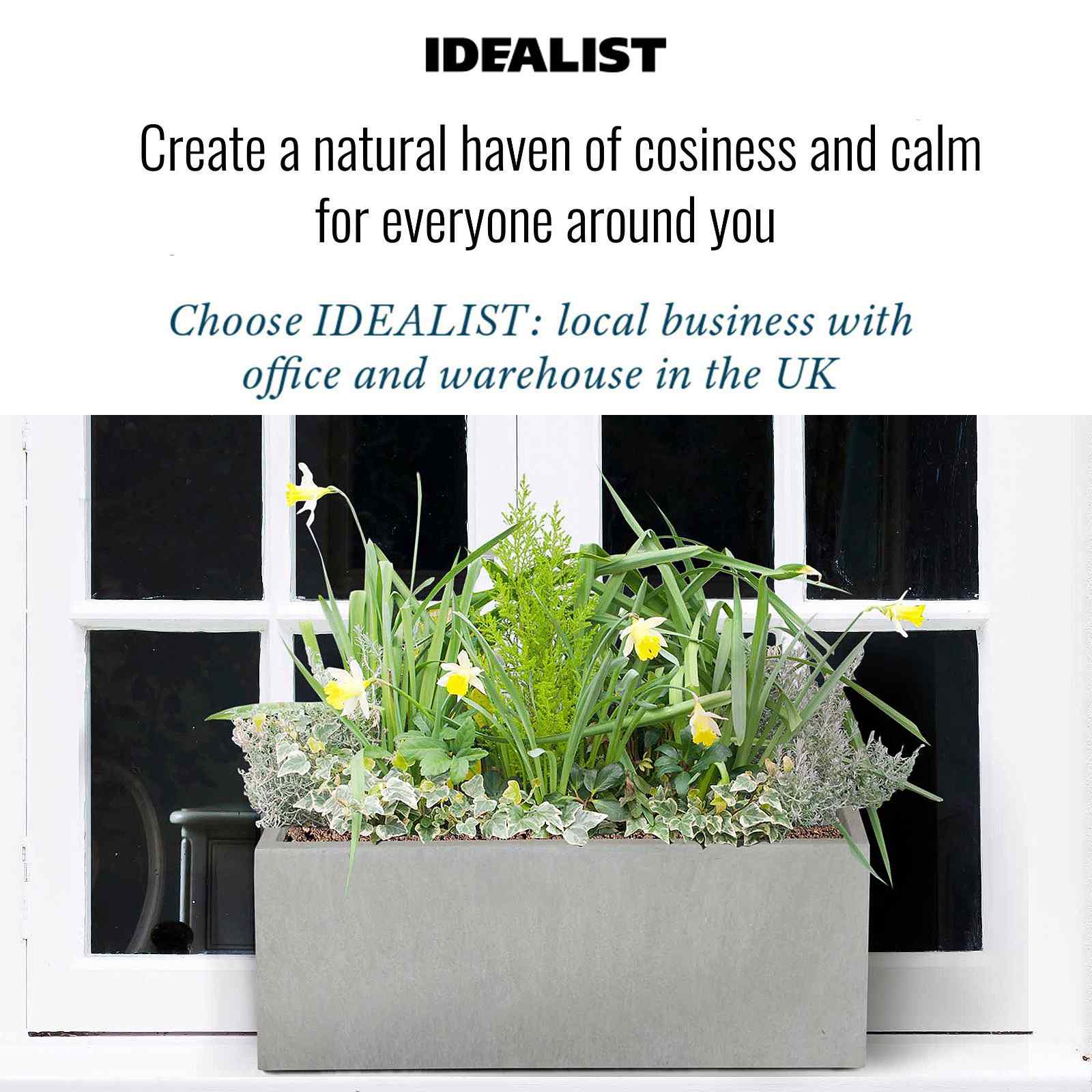 IDEALIST Lite Window Box Light Concrete Planter