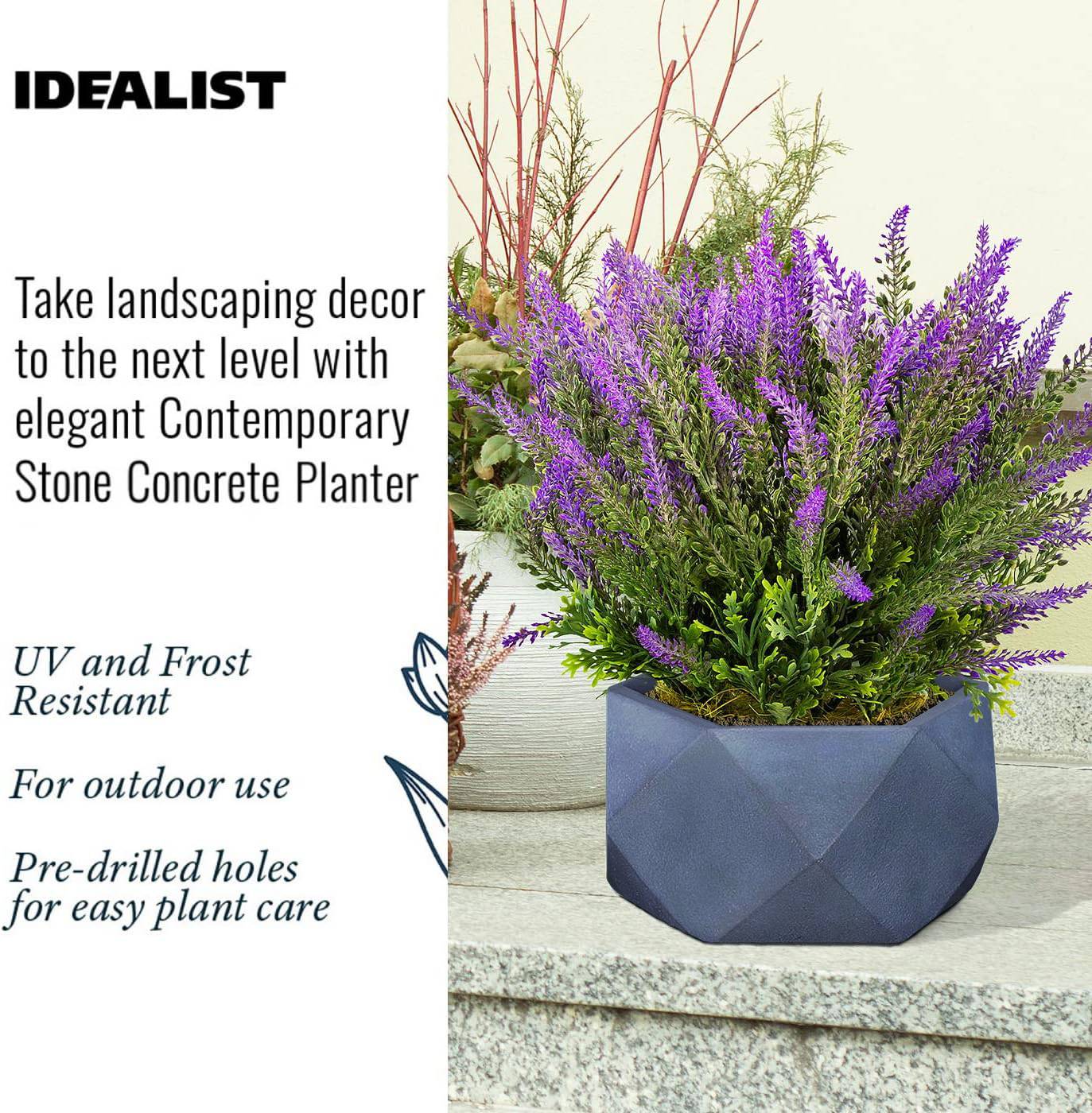 IDEALIST Lite Faceted Effect Bowl Planter Indoor Plant Pot