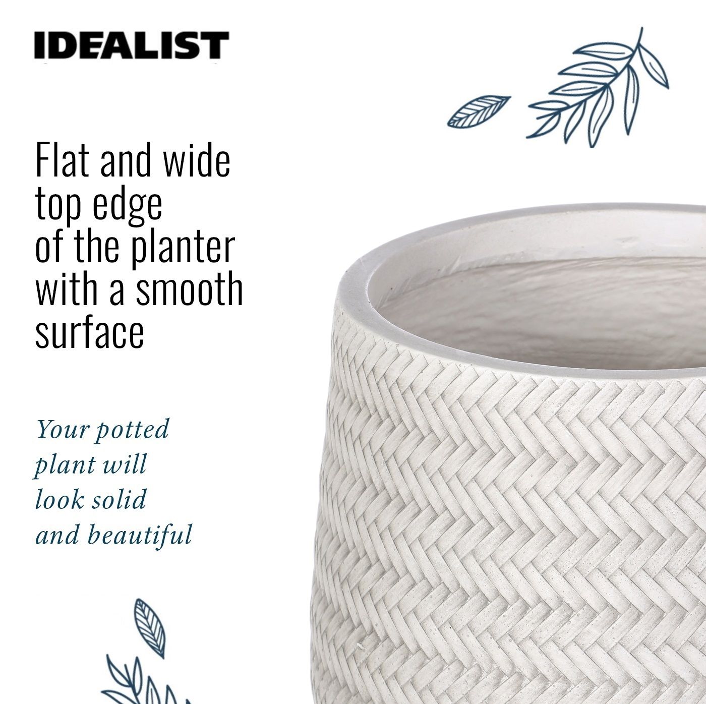 IDEALIST Lite Plaited Style Table and Hanging Plant Pot Dual Use Indoor Egg Planter