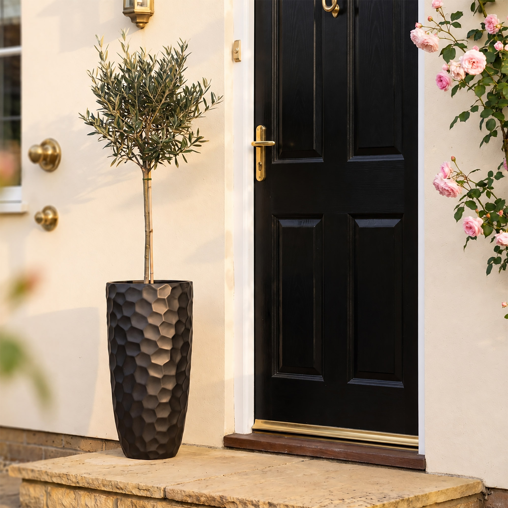 IDEALIST Lite Mosaic Style Tall Round Vase Planter Outdoor Plant Pot
