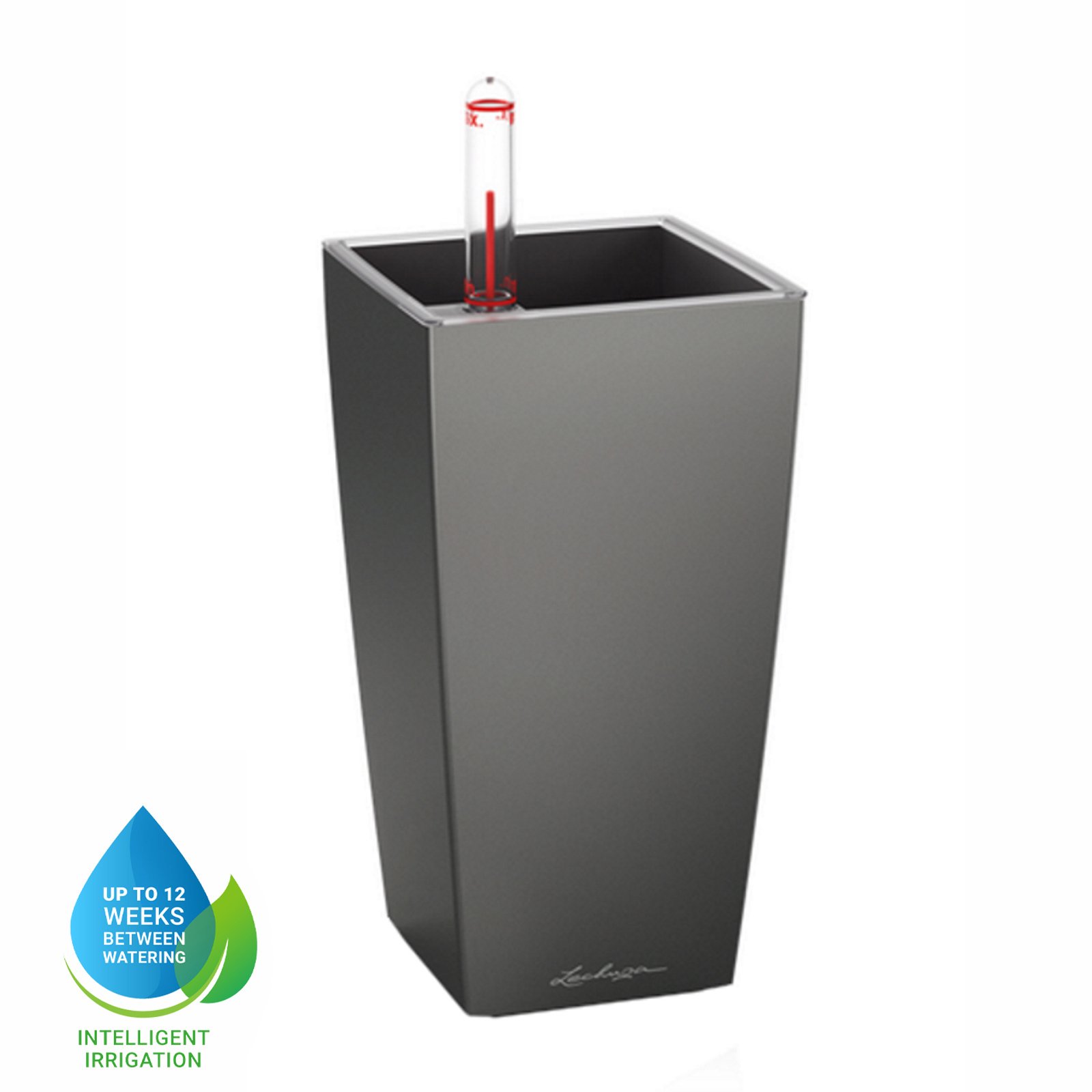 LECHUZA CUBI Square Poly Resin Indoor Self-watering Planter