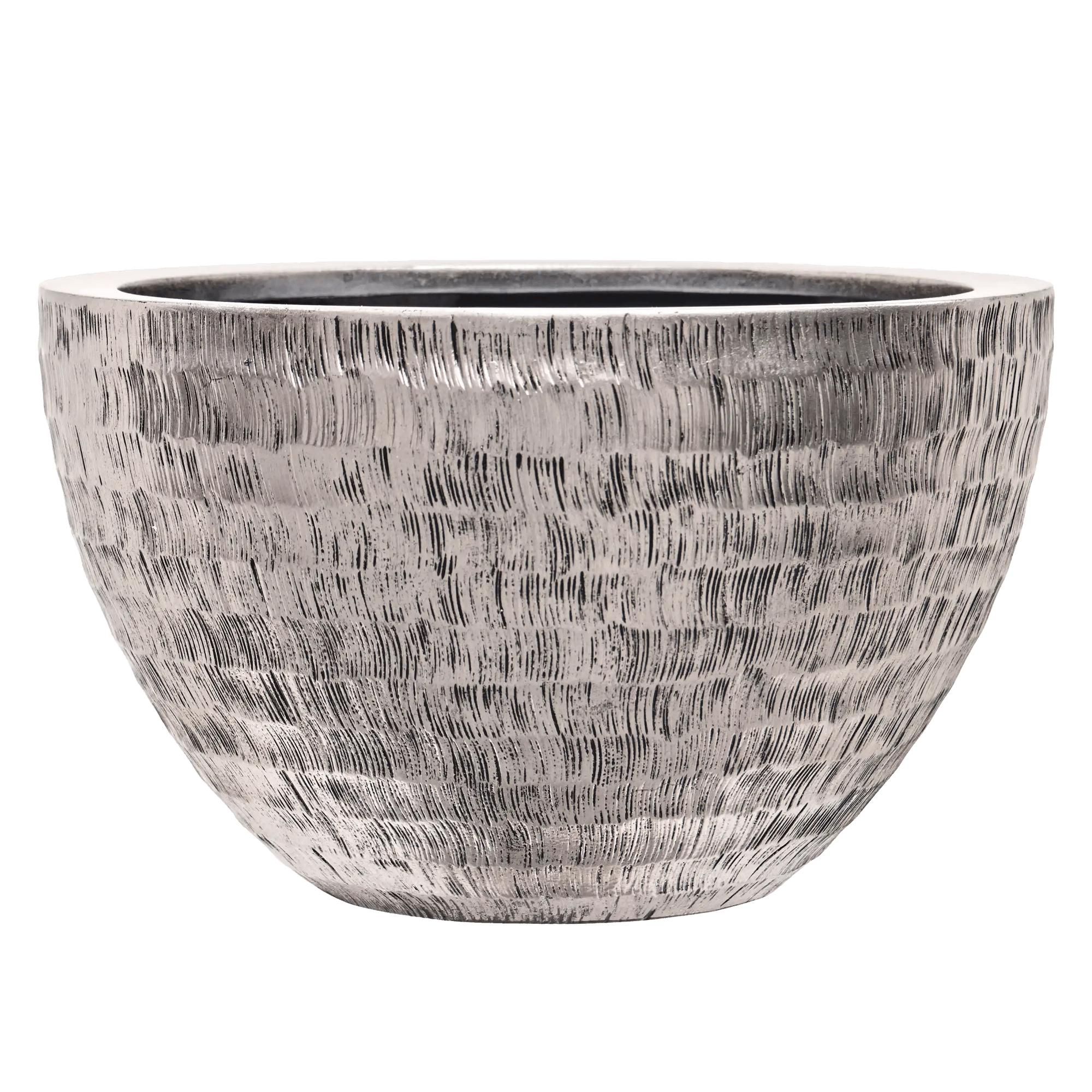 Opus Polystone Bowl Planter | Hammered Finish Indoor Plant Pot