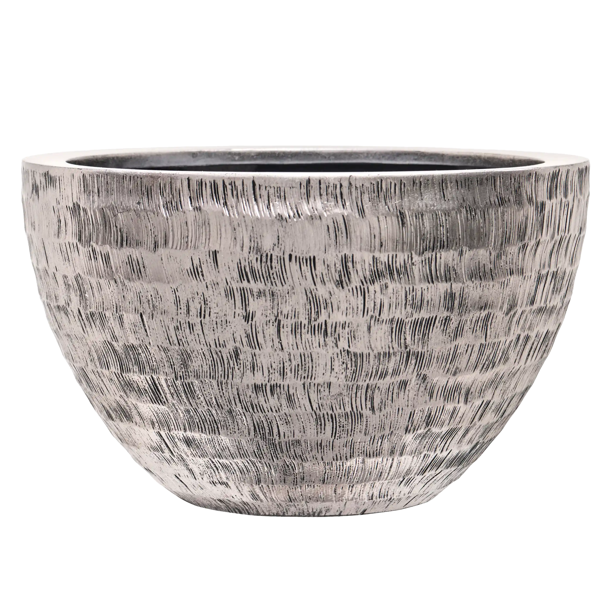 Opus Polystone Bowl Planter | Hammered Finish Indoor Plant Pot