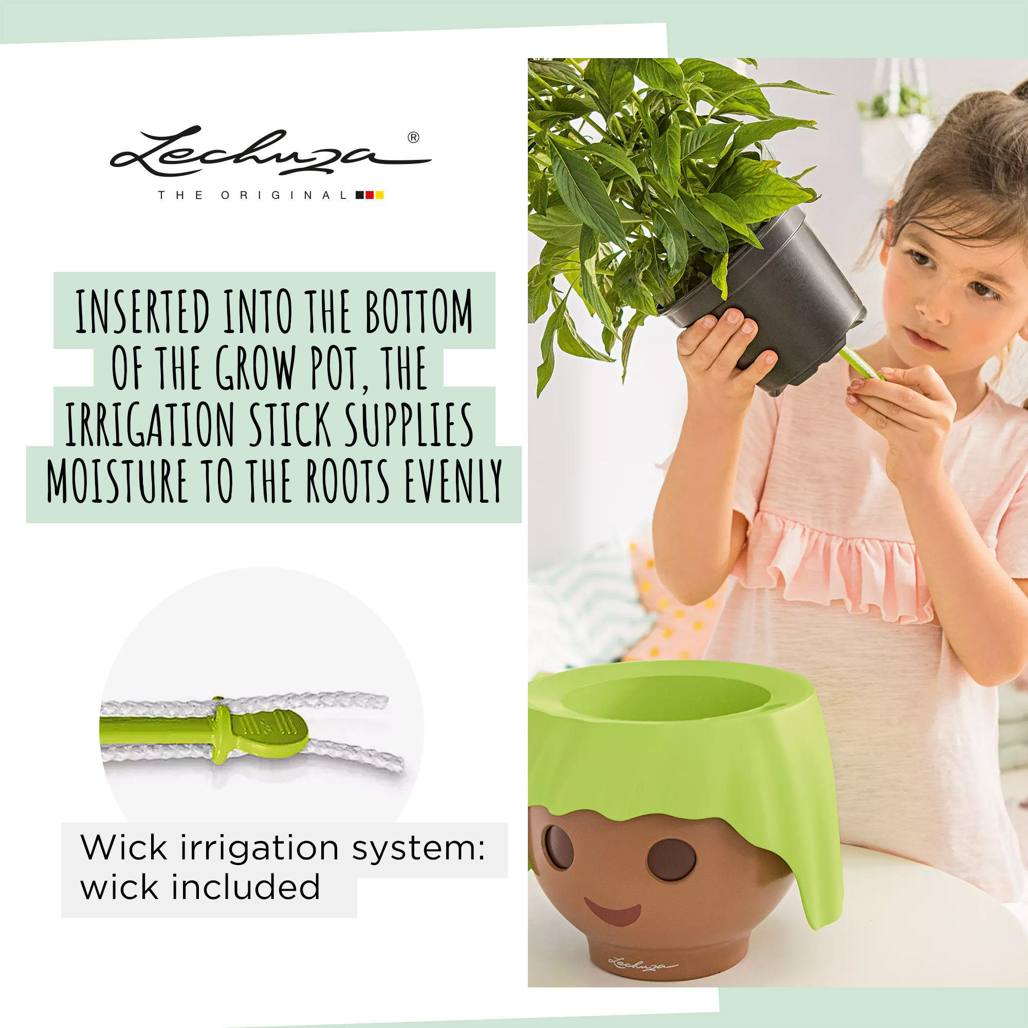 LECHUZA OJO Round Poly Resin Indoor Self-watering Planter