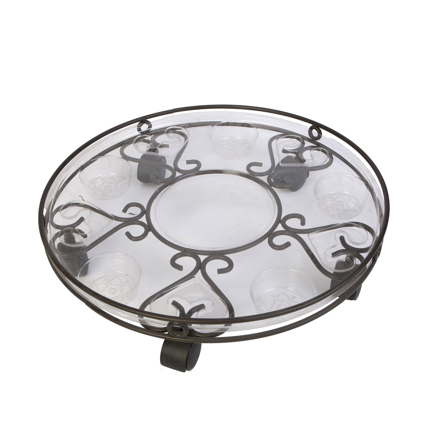 Cameo Plant Caddy on Wheels with Plastic Saucer