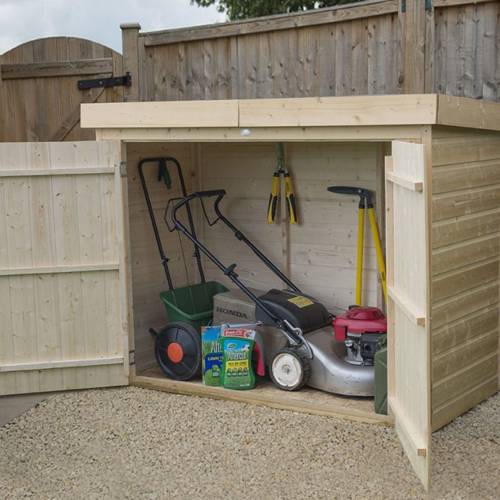 Installed Outdoor Pressure Treated Wooden Shiplap Pent Outdoor Store by Forest Garden