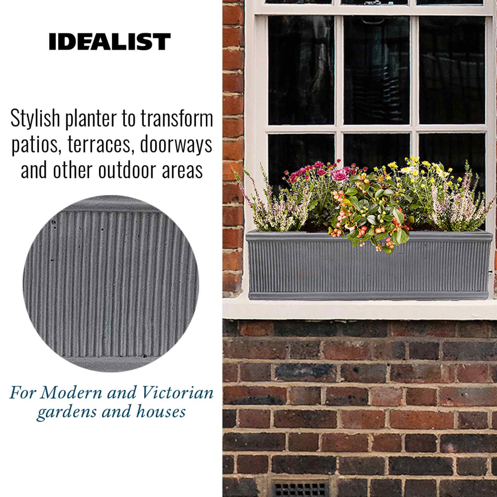 IDEALIST Lite Vertical Ribbed Vintage Style Window Box