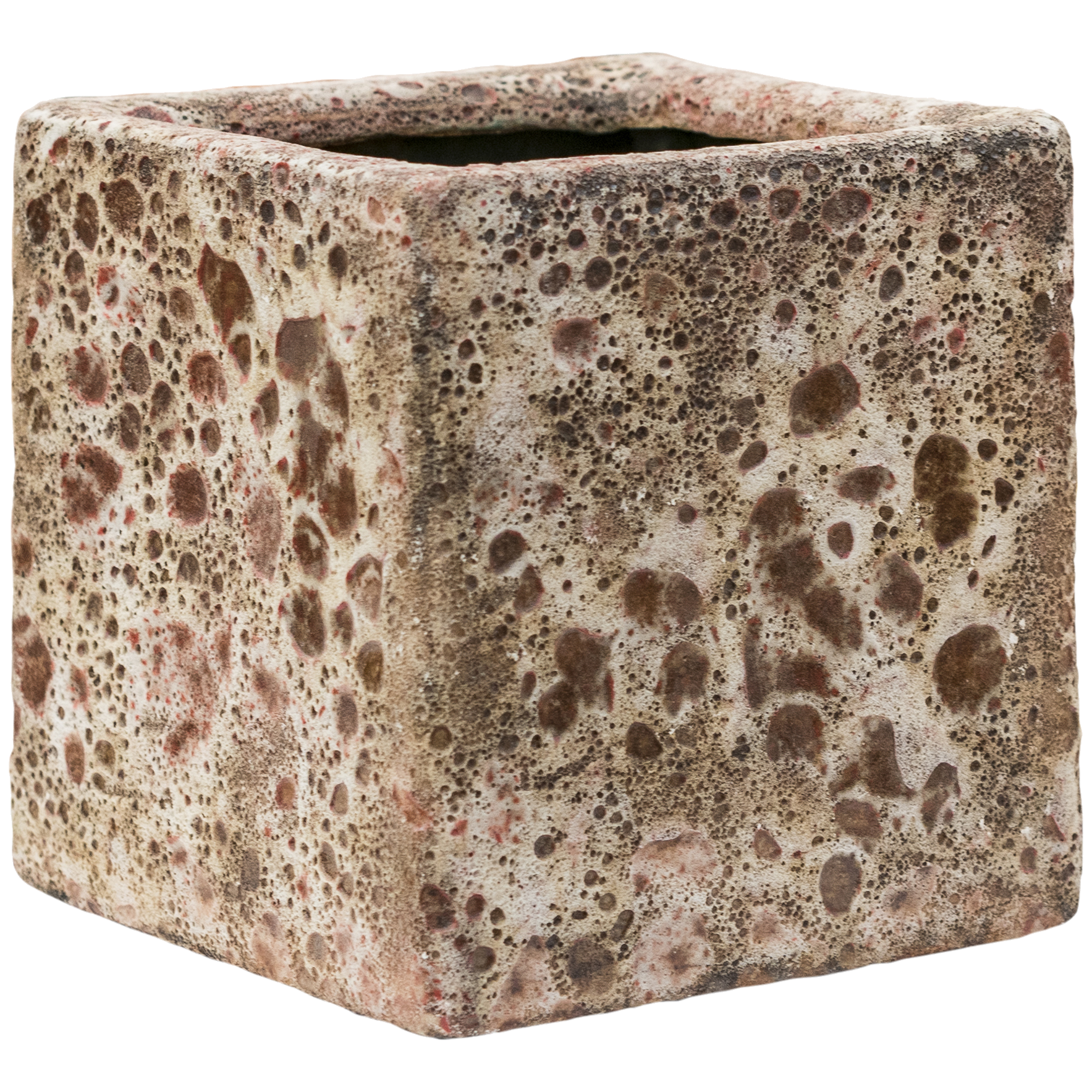 Lava Cube Relic Jade W16 H16 L16 cm (glazed inside) Planter