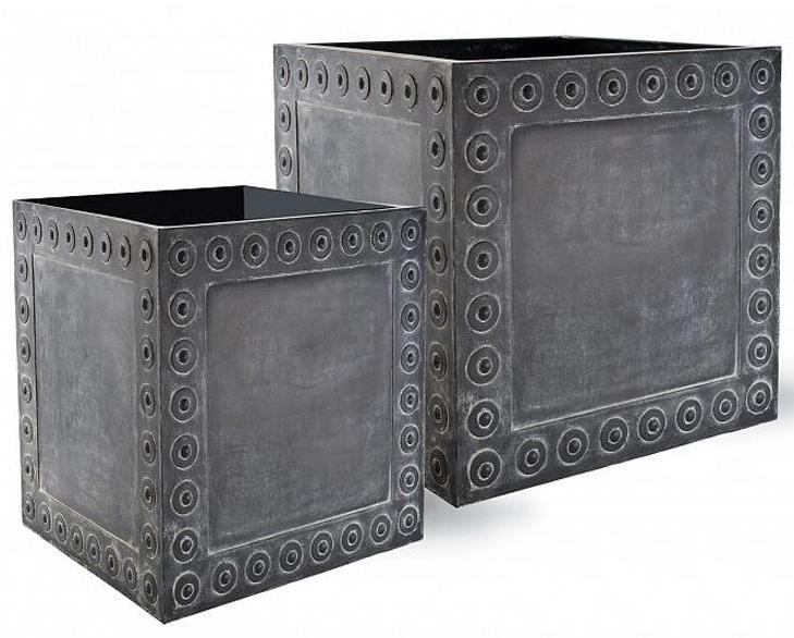 Cromwell Fiberglass Cube Antique FL Planter Pot In/Out