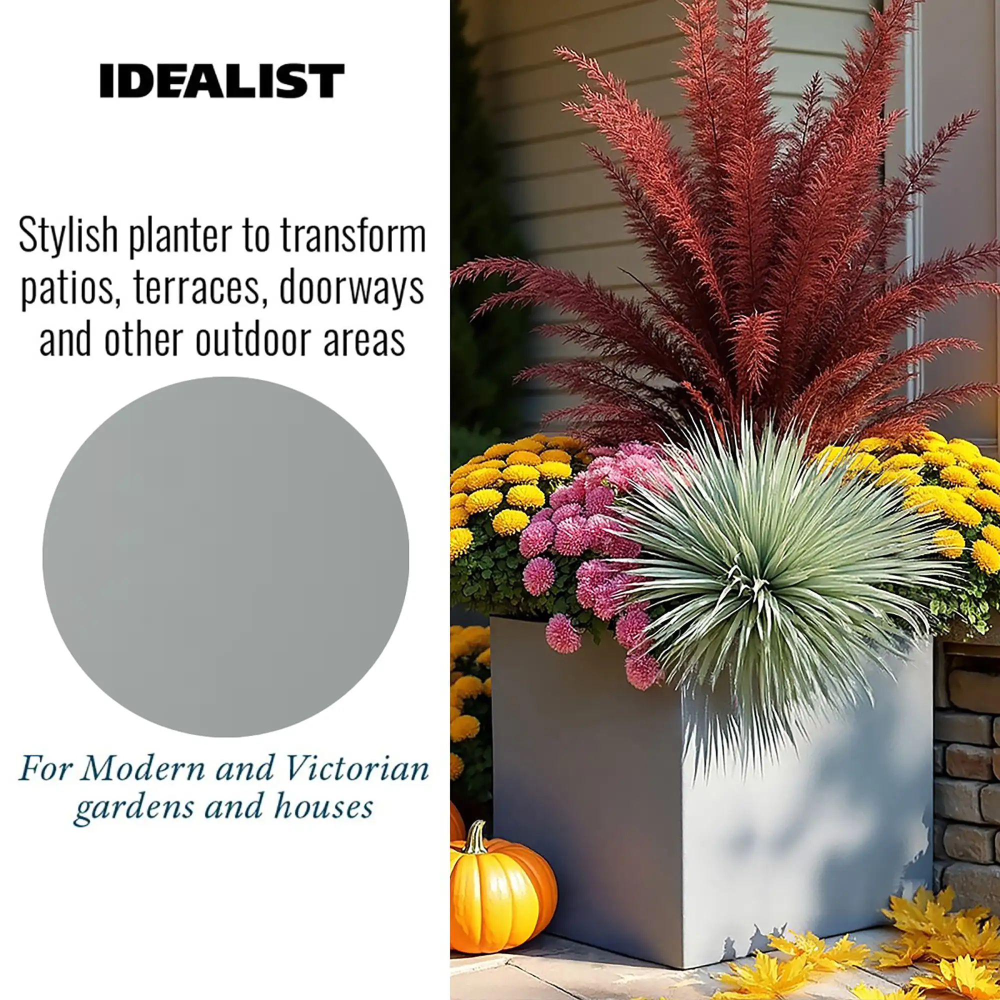IDEALIST Lite Square Box Contemporary Light Concrete Planter