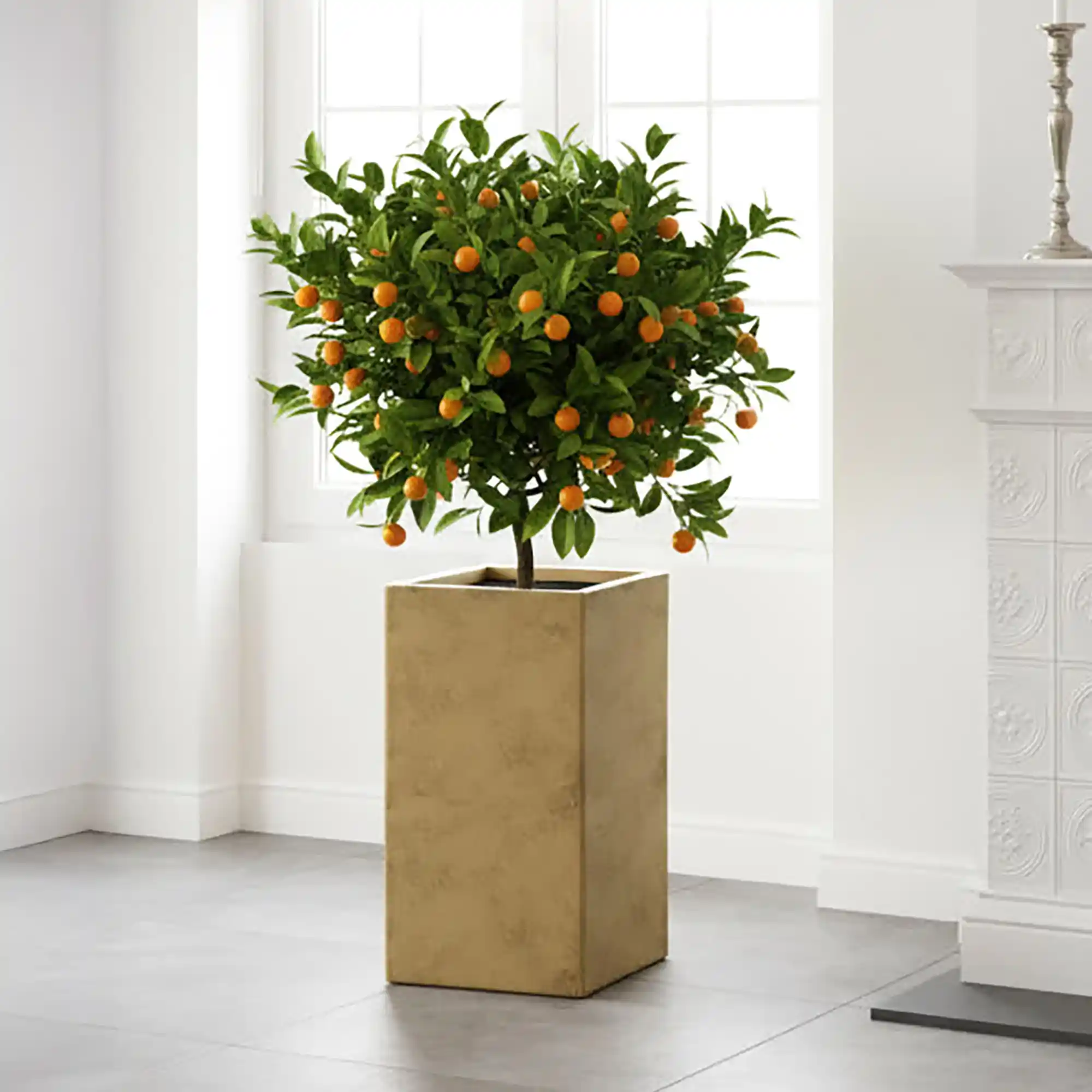 IDEALIST Lite Tall Square Metallic Indoor Planter