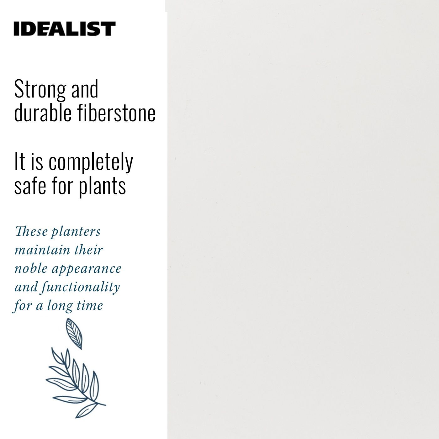 IDEALIST Lite Narrow Contemporary Light Concrete Trough Planter