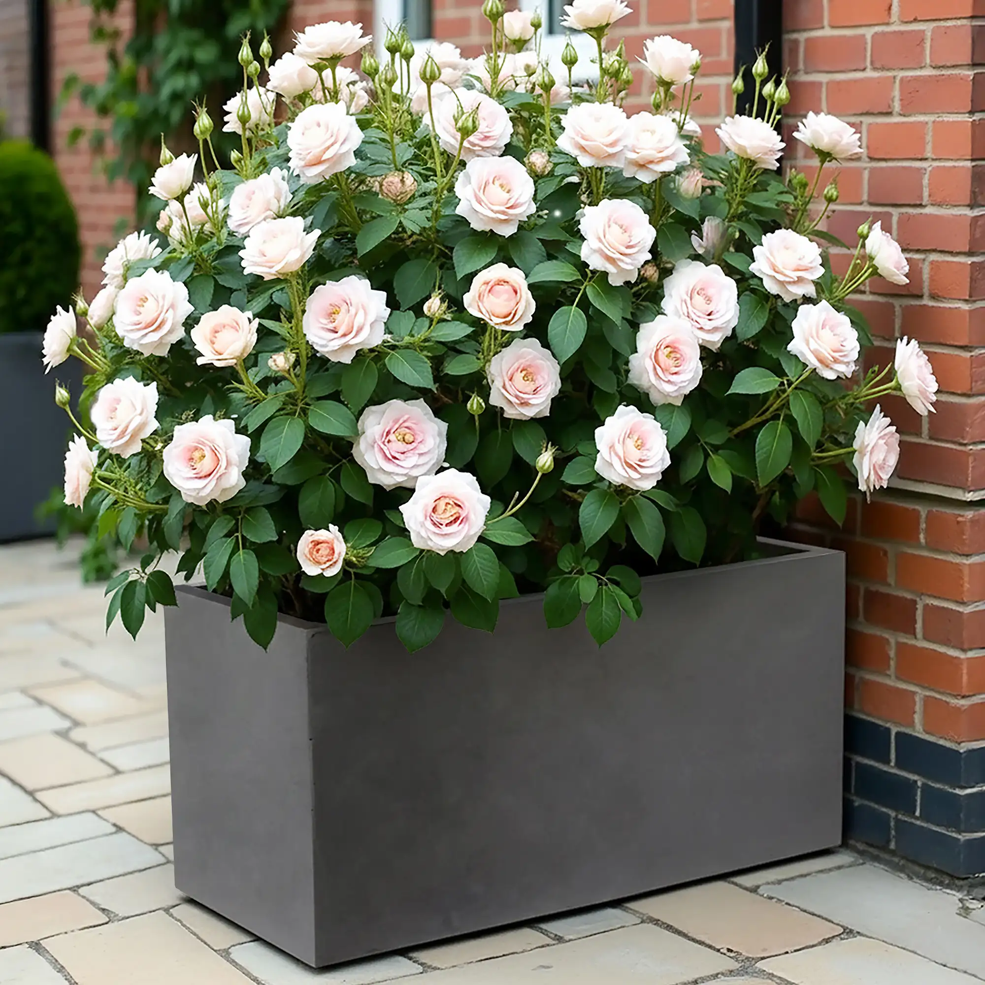 IDEALIST Lite Contemporary Light Concrete High Trough Planter Set