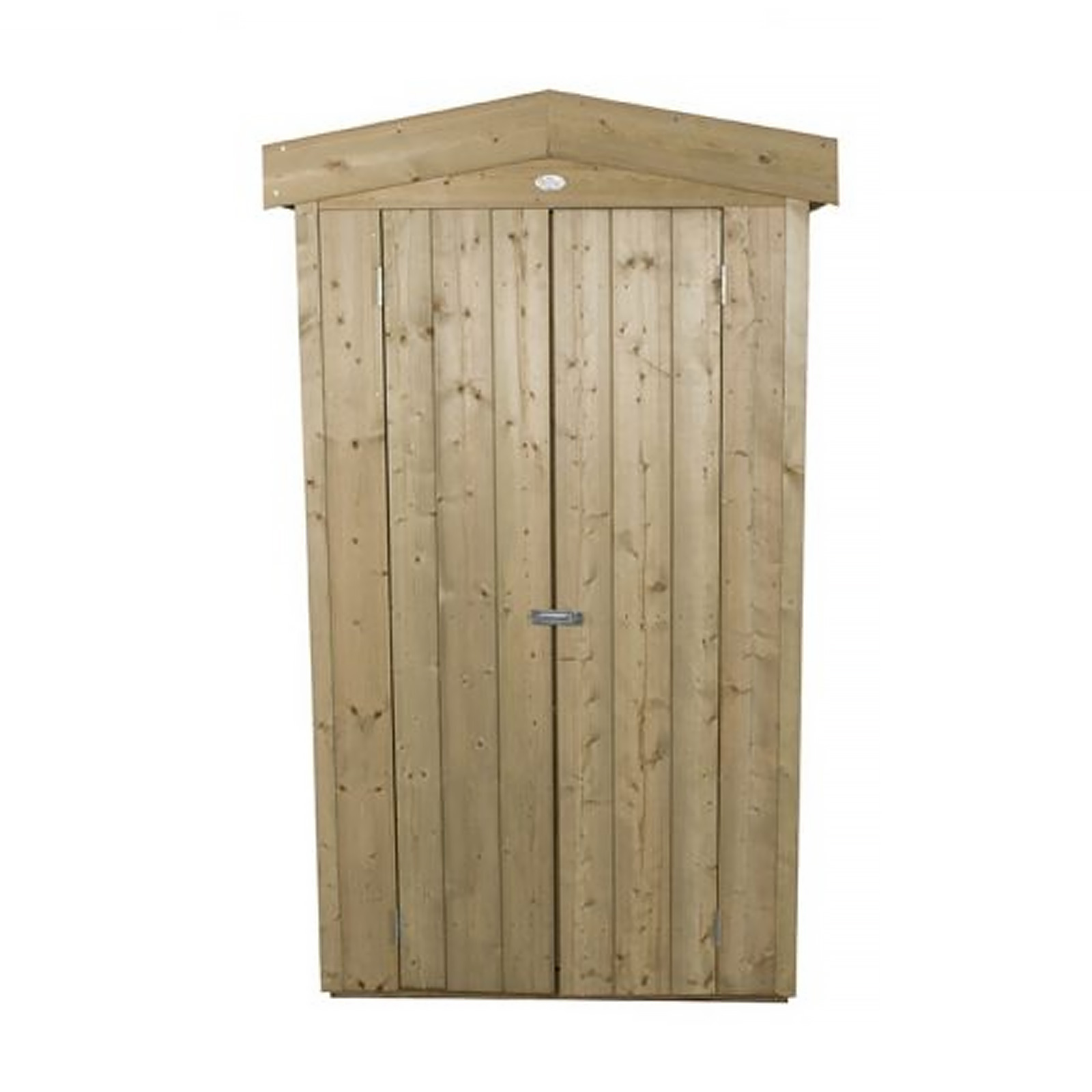 Installed Outdoor Pressure Treated Wooden Overlap Apex Tall Garden Store by Forest Garden