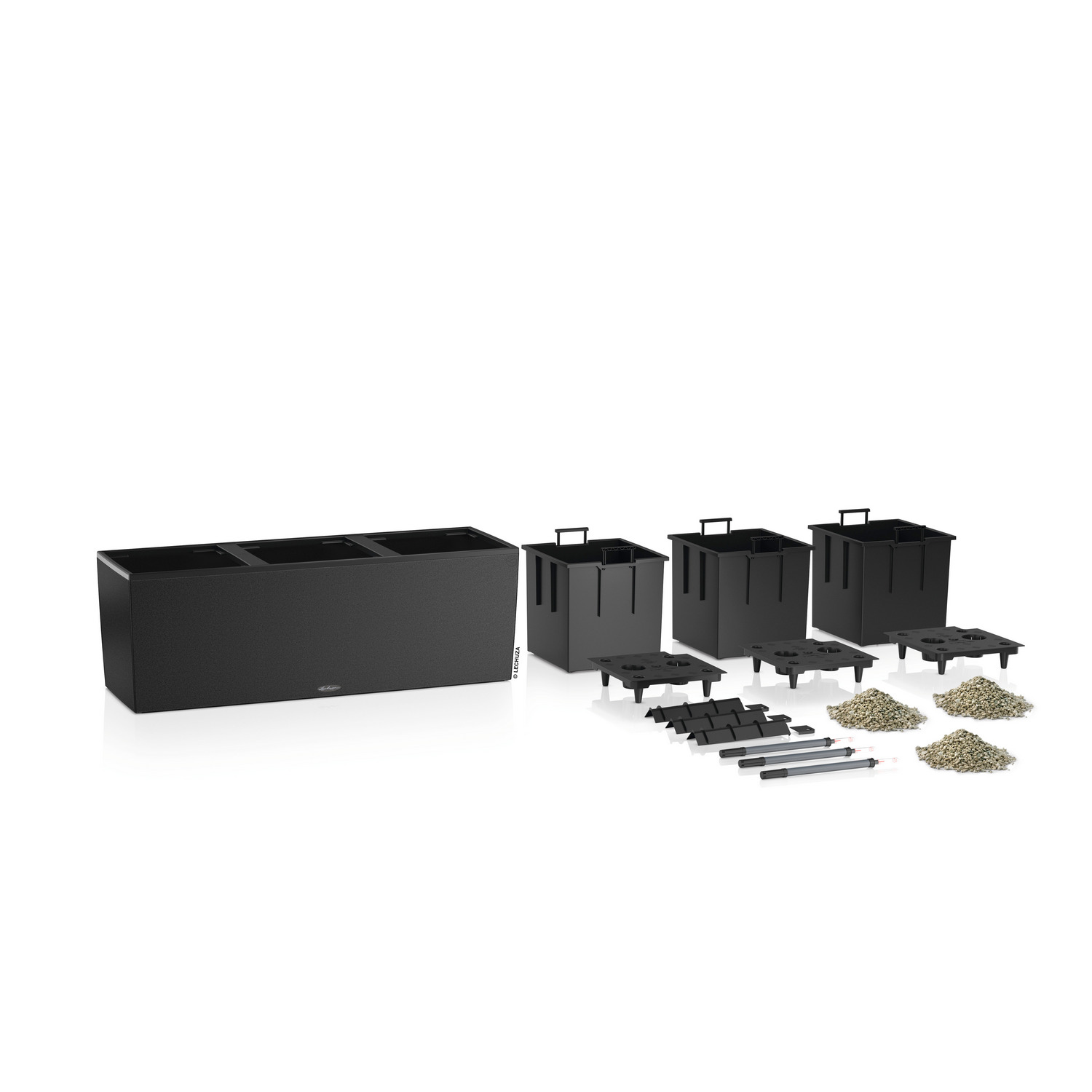 LECHUZA TRIO Stone Trough Poly Resin Self-watering Planter